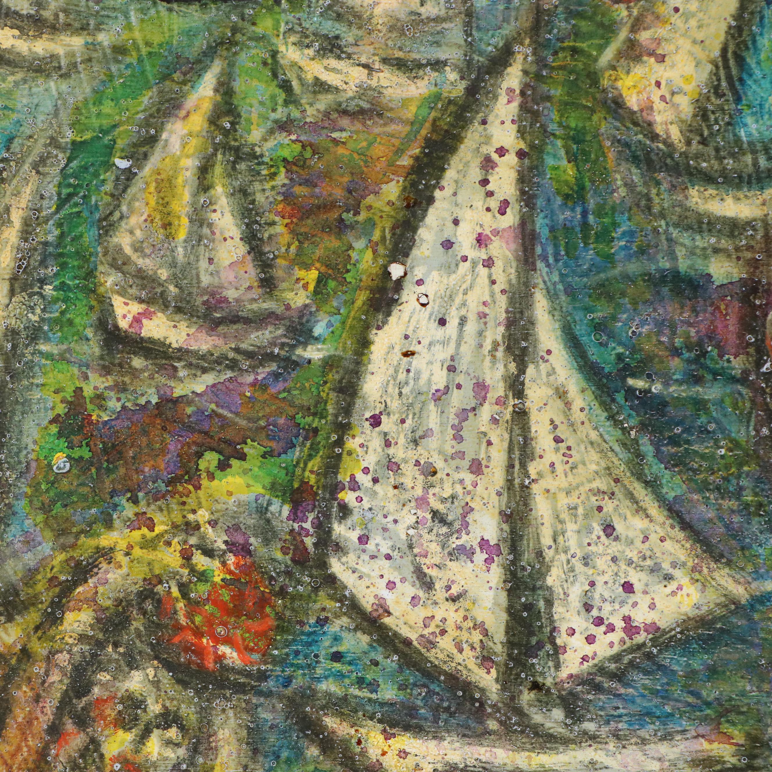 Edmund Marie Dupuis Mixed Media on Board "Place," 20th C.