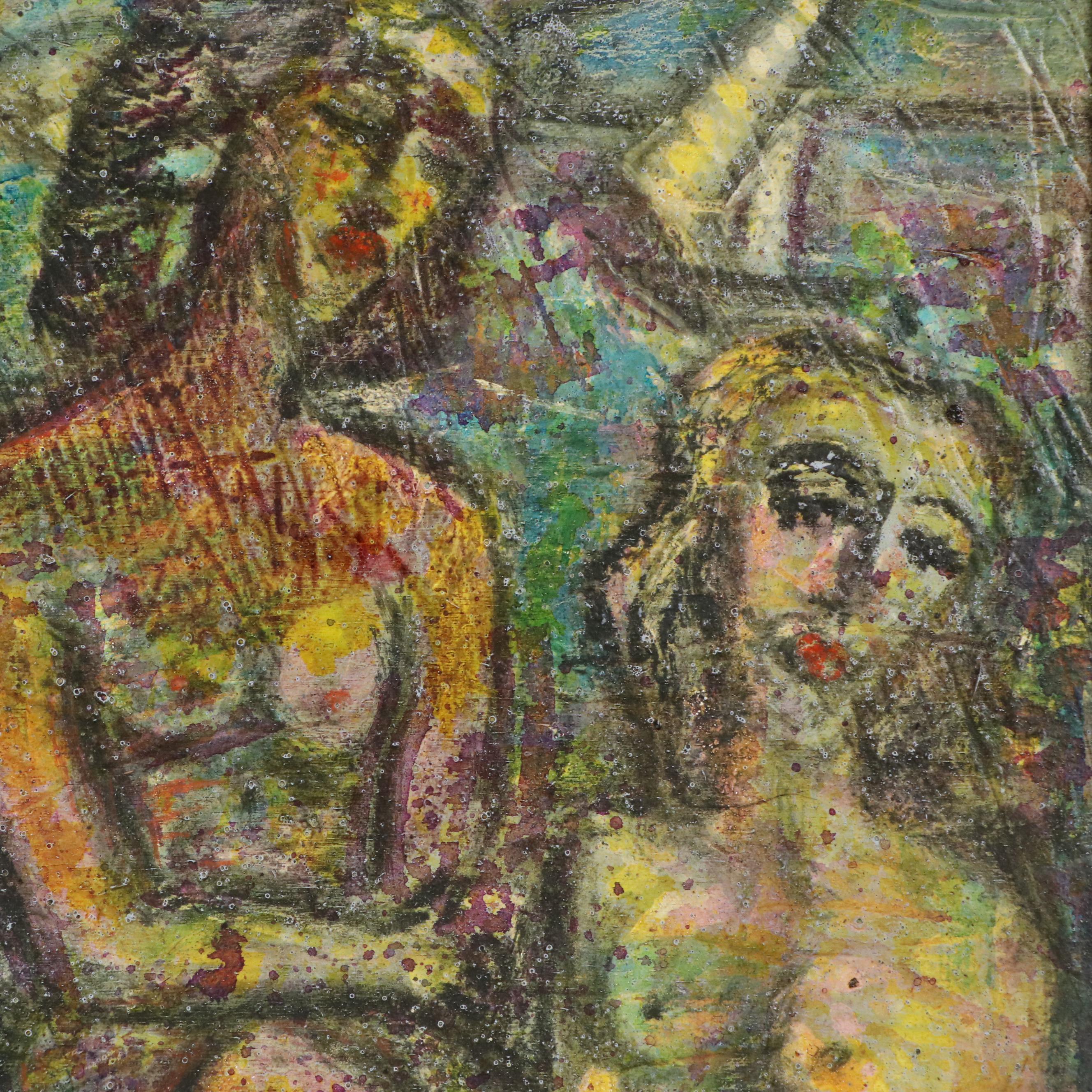 Edmund Marie Dupuis Mixed Media on Board "Place," 20th C.