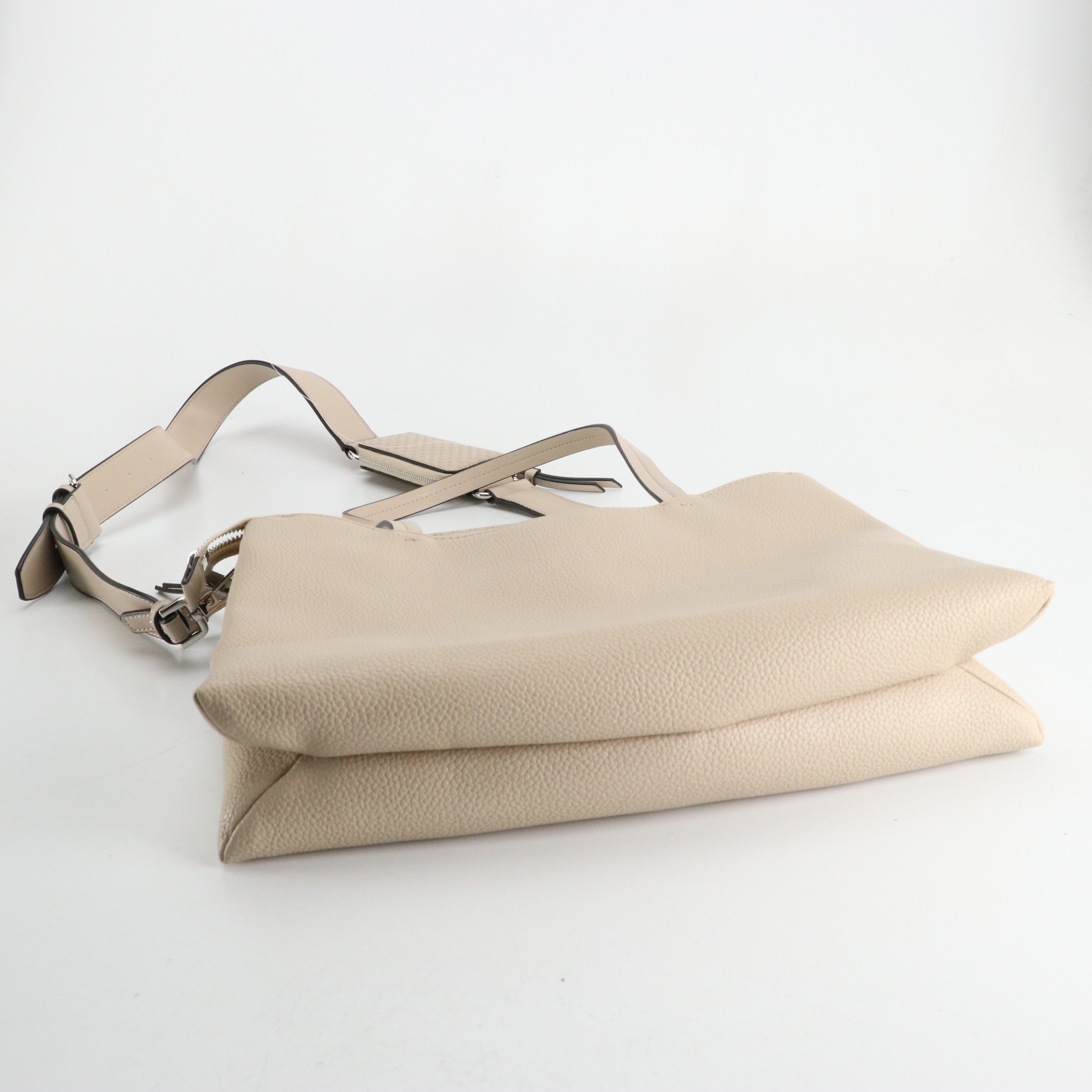 Calvin Klein Braided Strap Shoulder Bag and Two-Way Tote in Faux Grained Leather