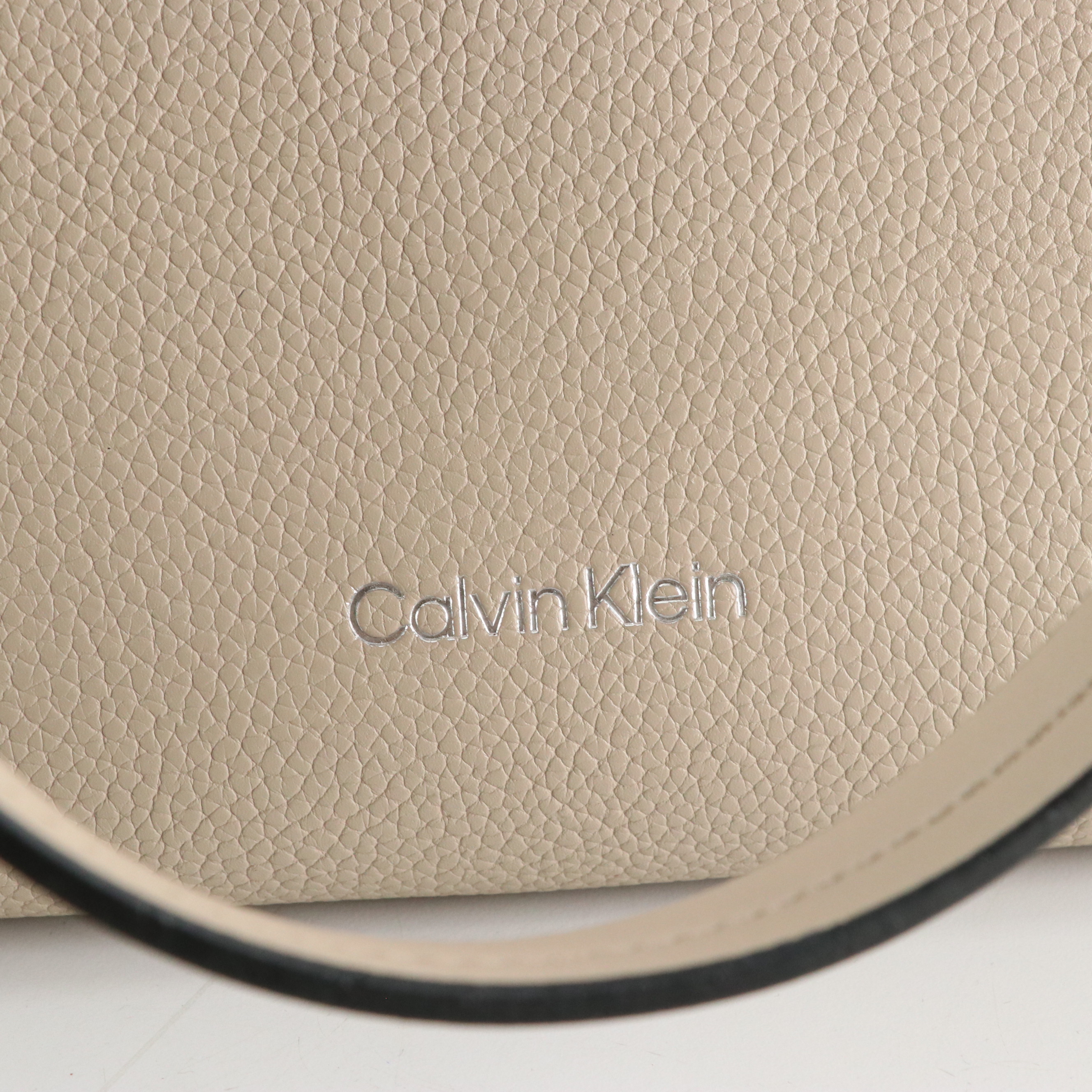 Calvin Klein Braided Strap Shoulder Bag and Two-Way Tote in Faux Grained Leather