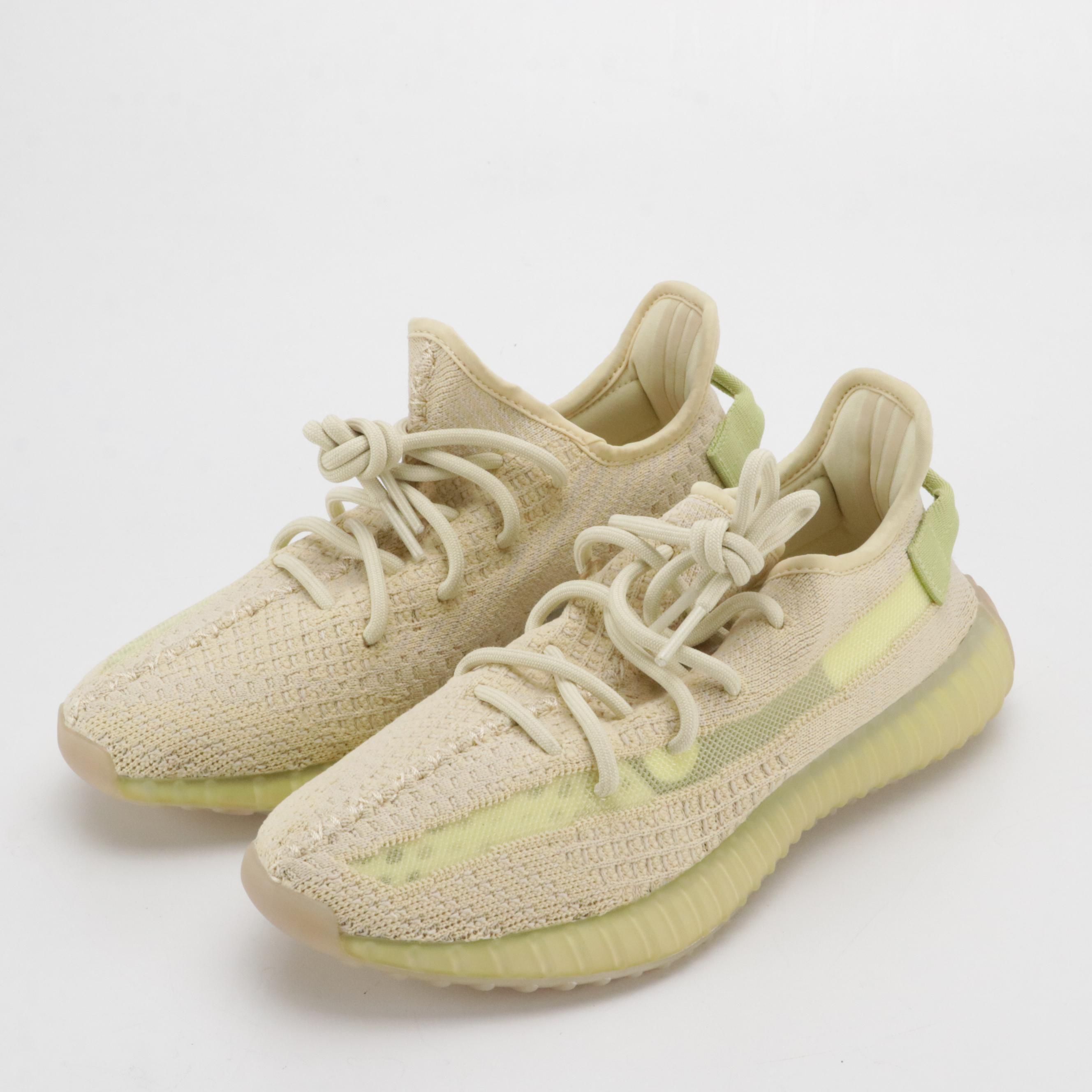 Men's Adidas Yeezy Boost 350 V2 "Flax" Sneakers in Box