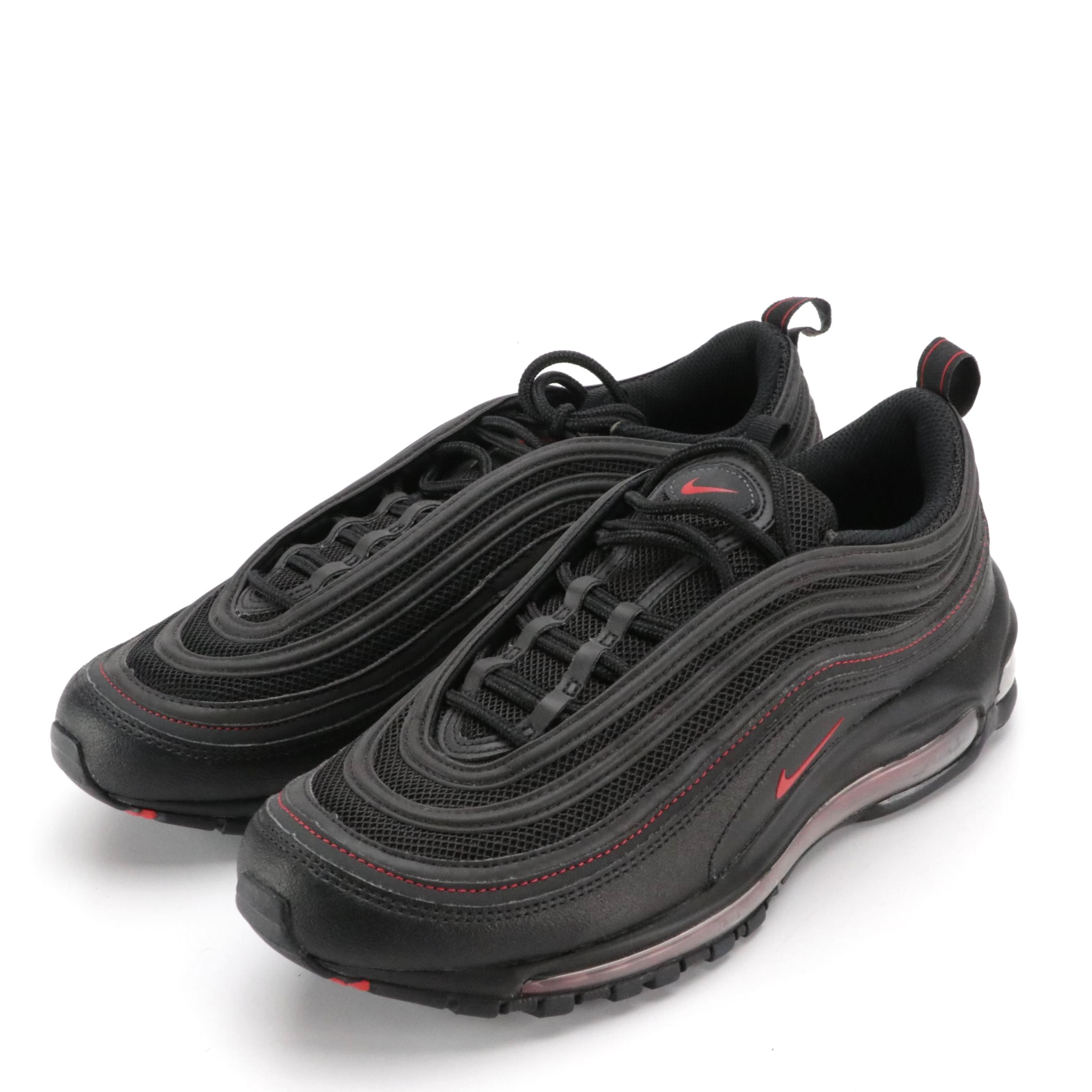 Men's Nike Air Max 97 Sneakers in "Black/University Red," With Box