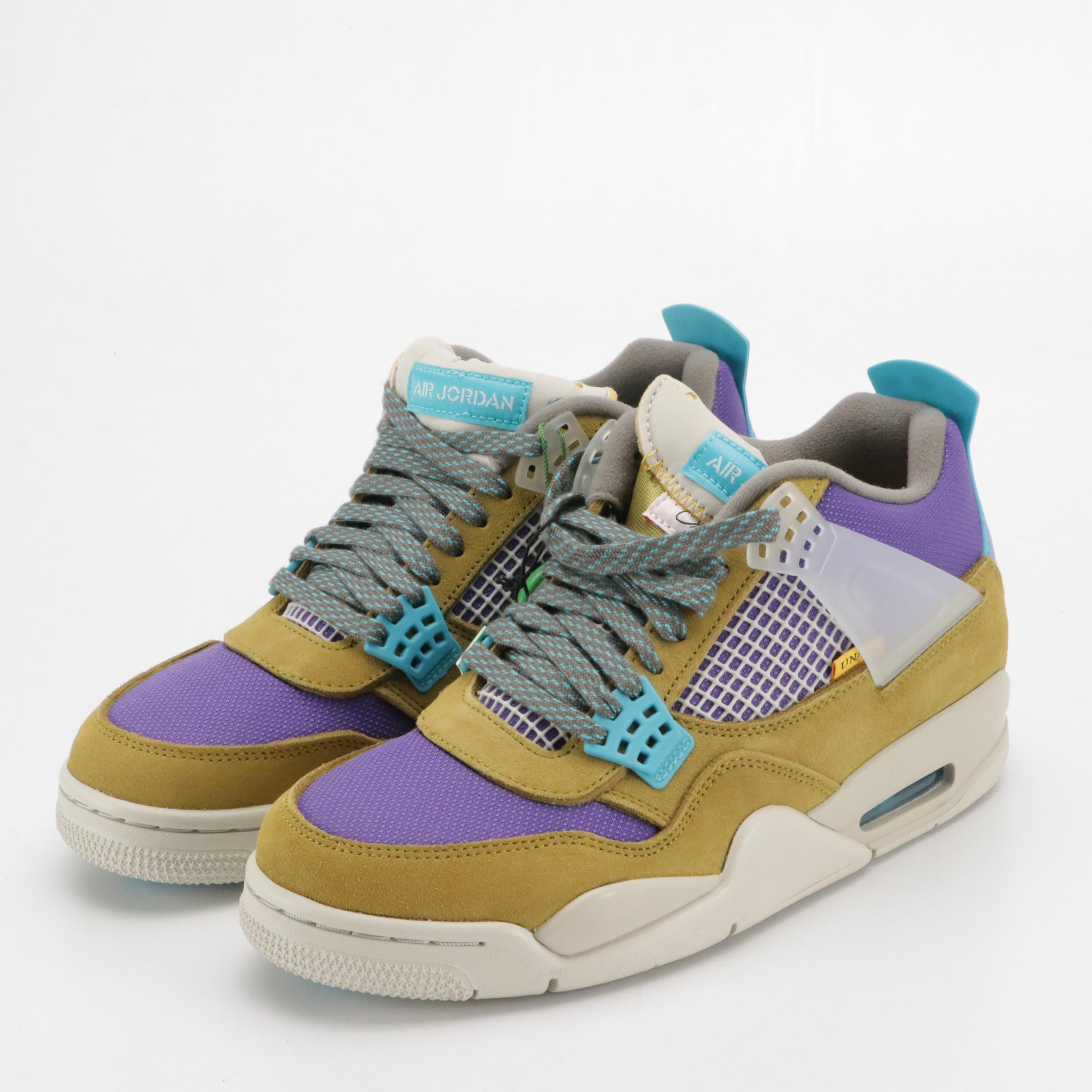 Air Jordan 4 Retro SP Sneakers in "Desert Moss/Turquoise Blue," With Box