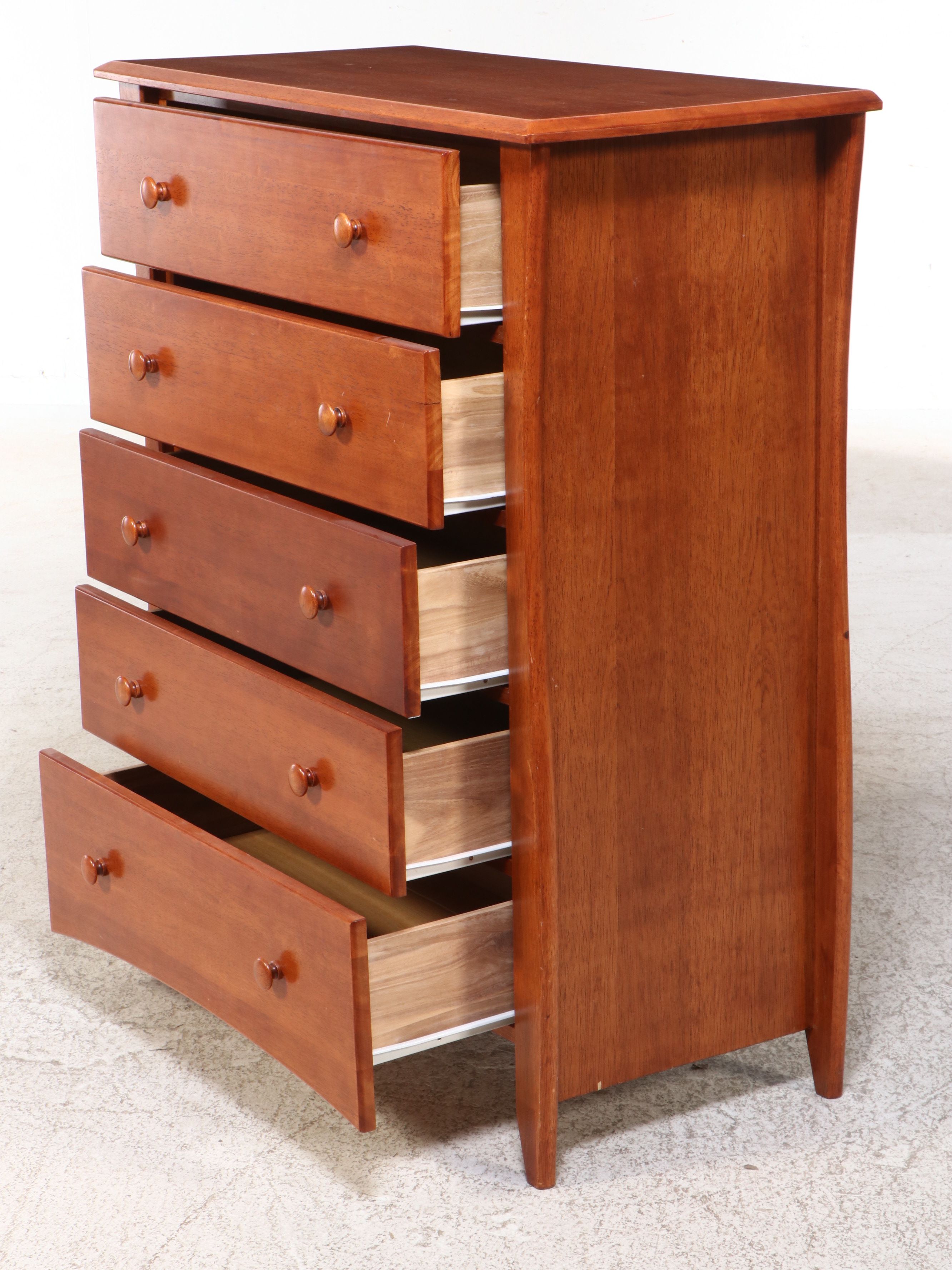Crafts Style Cherry Five-Drawer Chest