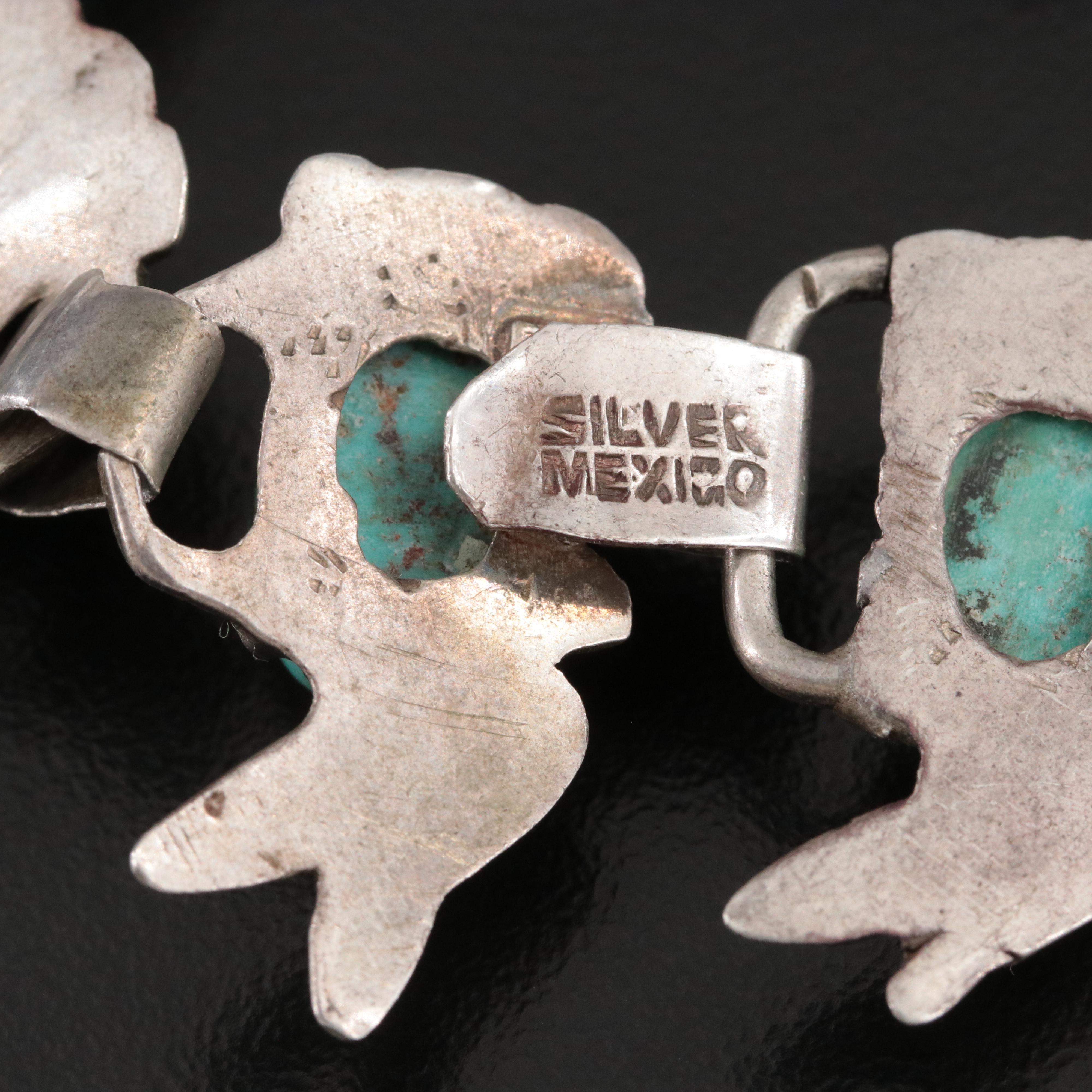 Mexican Sterling Turquoise Rabbit Bracelet