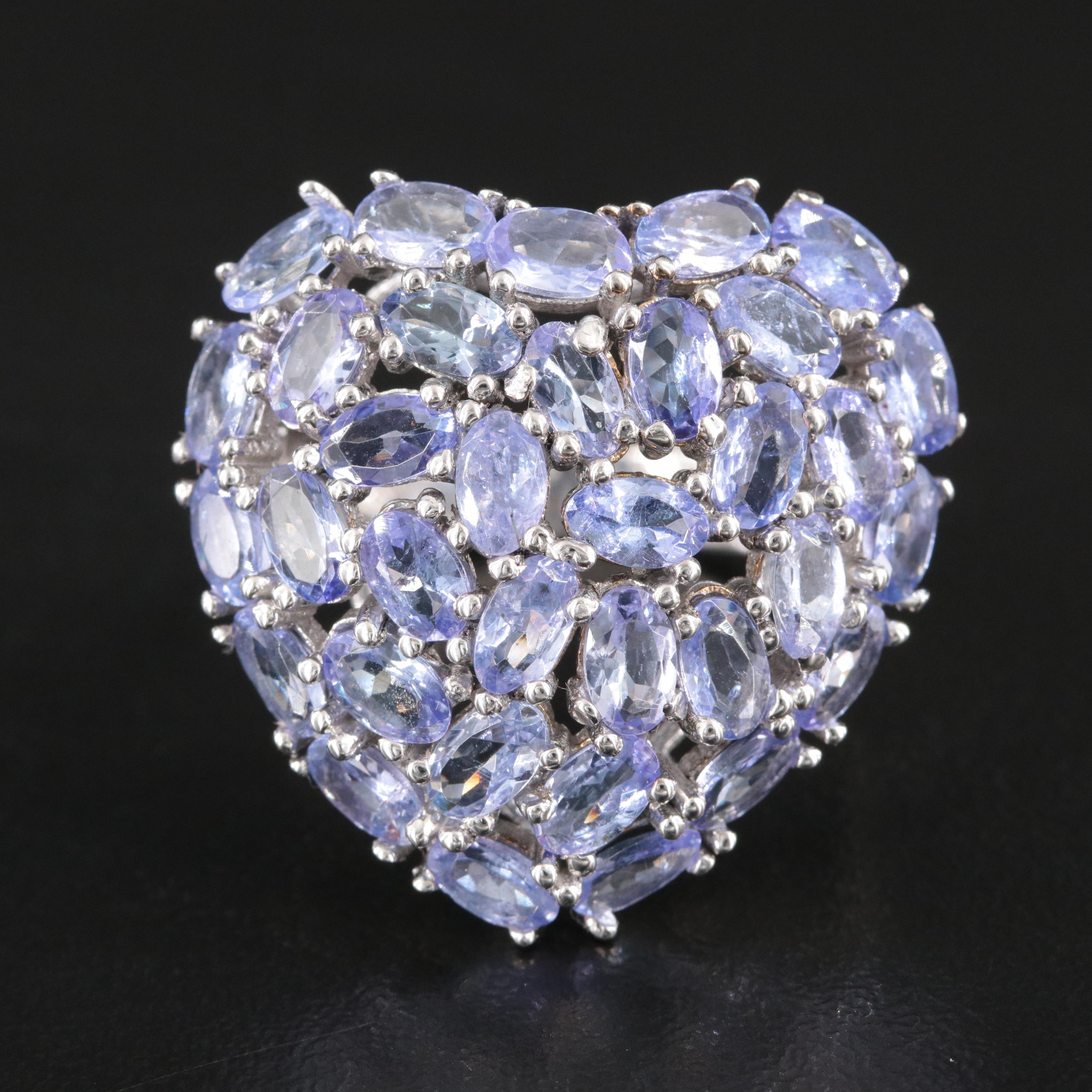 Sterling Tanzanite Heart Ring