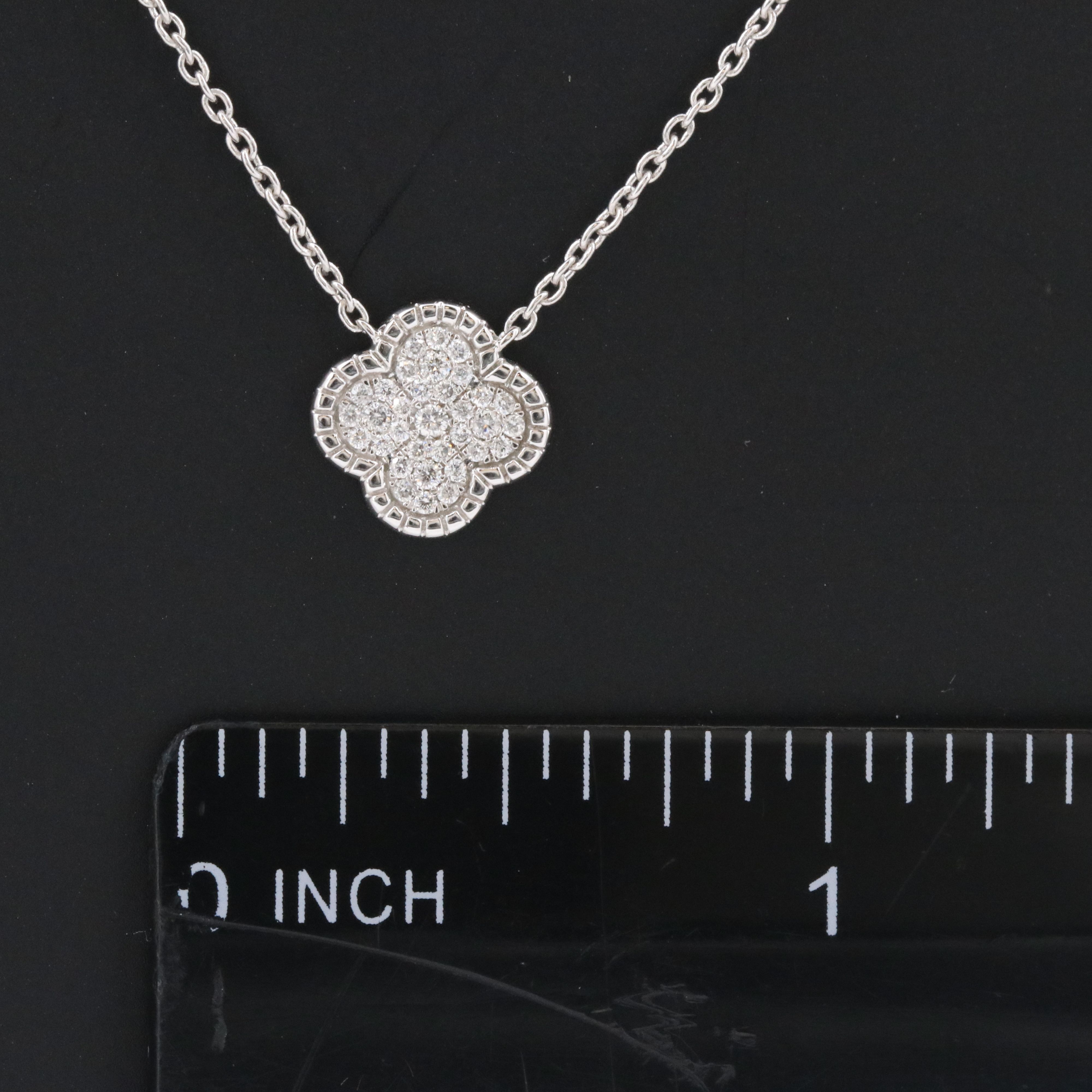 14K 0.37 CTW Diamond Quatrefoil Station Necklace