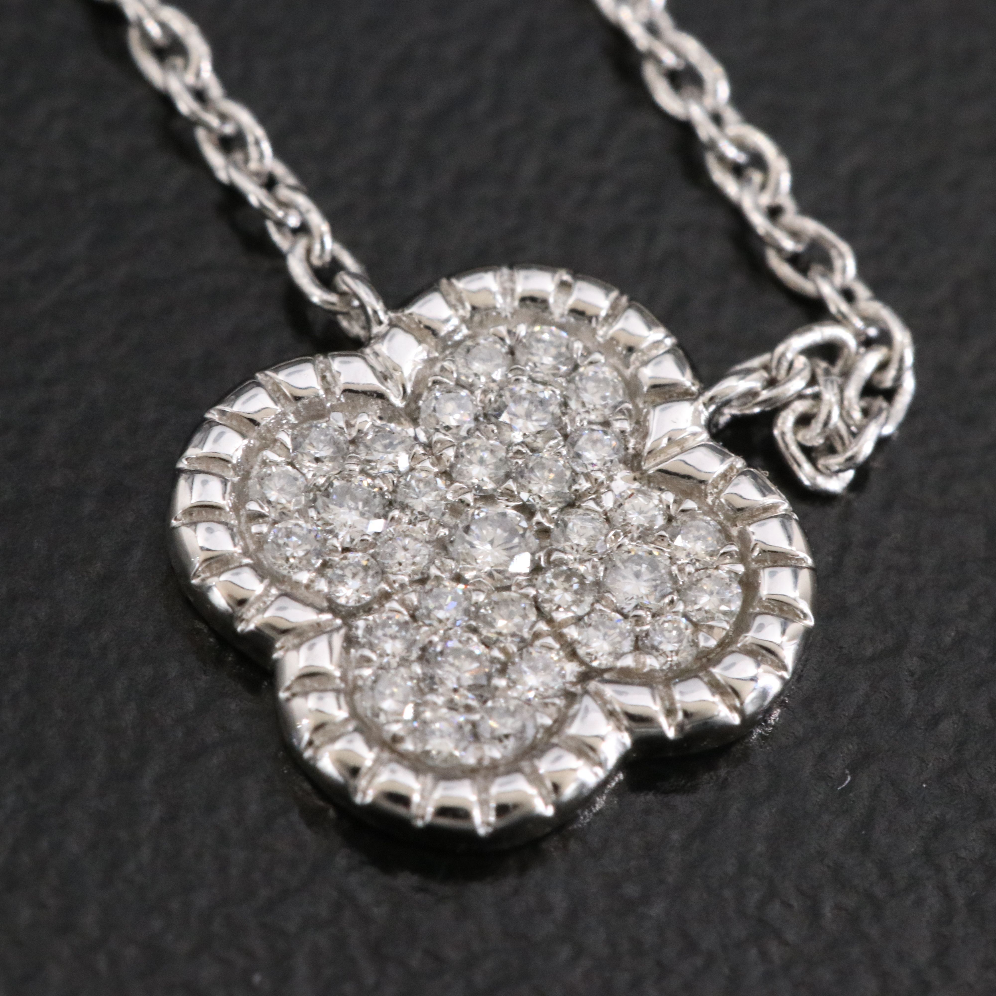 14K 0.37 CTW Diamond Quatrefoil Station Necklace