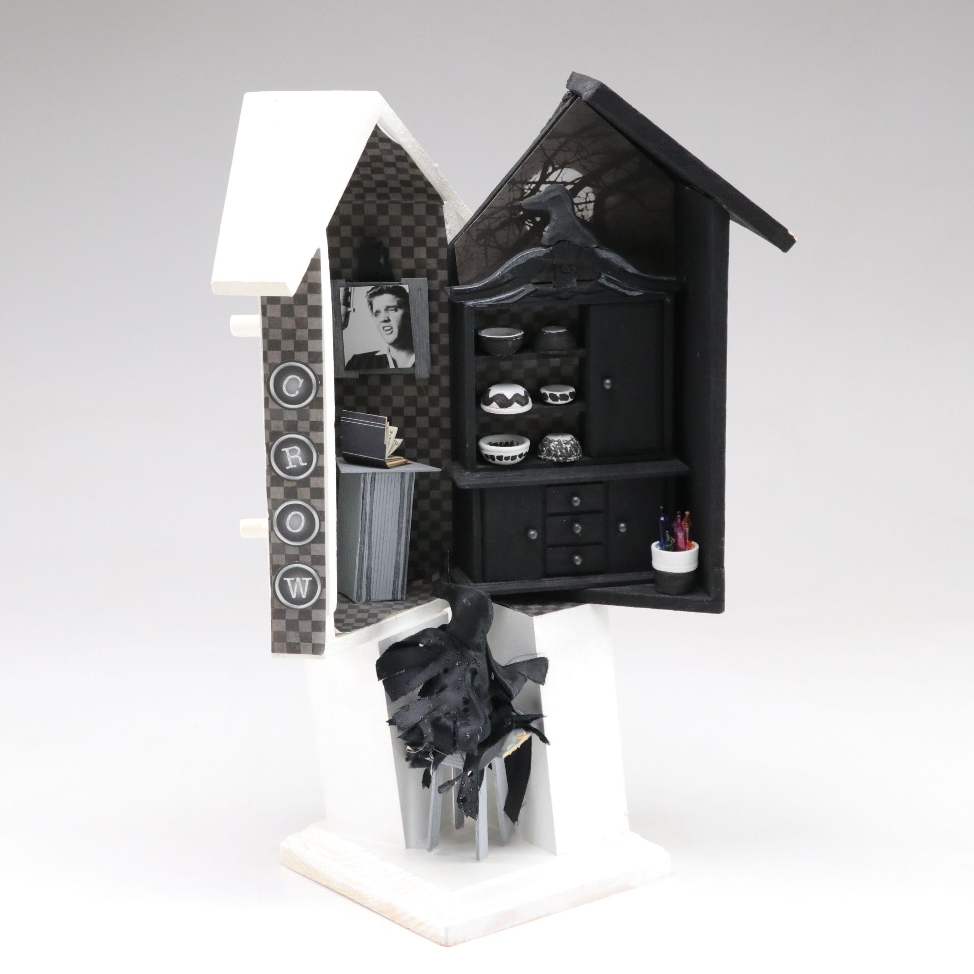 Hand-Crafted "Crow" Miniature House Sculpture