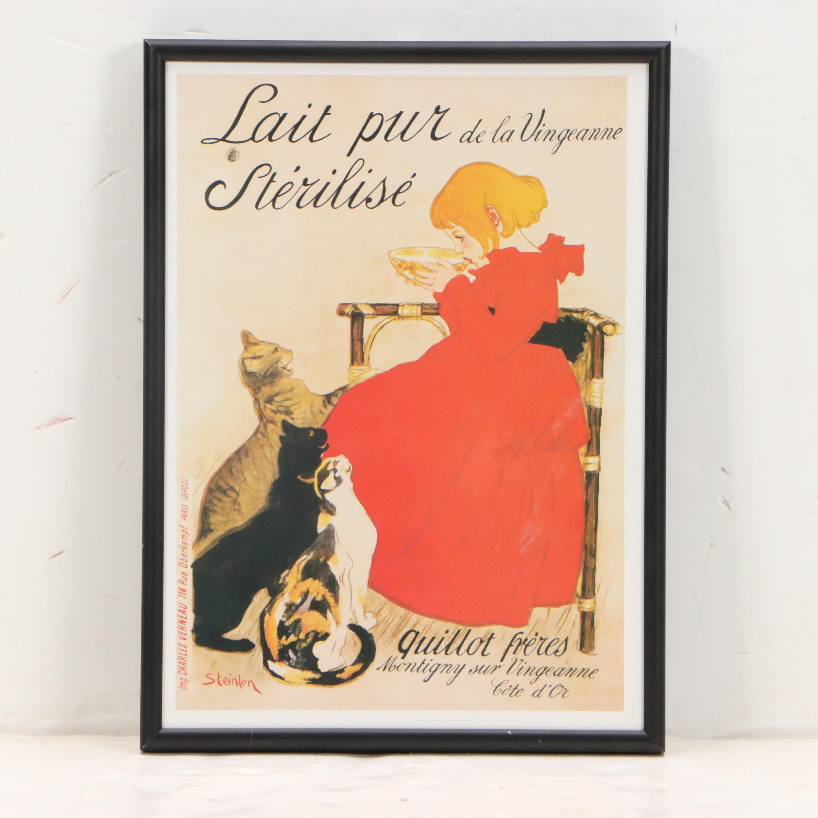 After Théophile Steinlen Offset Lithograph Vintage Ads, Mid to Late 20th Century