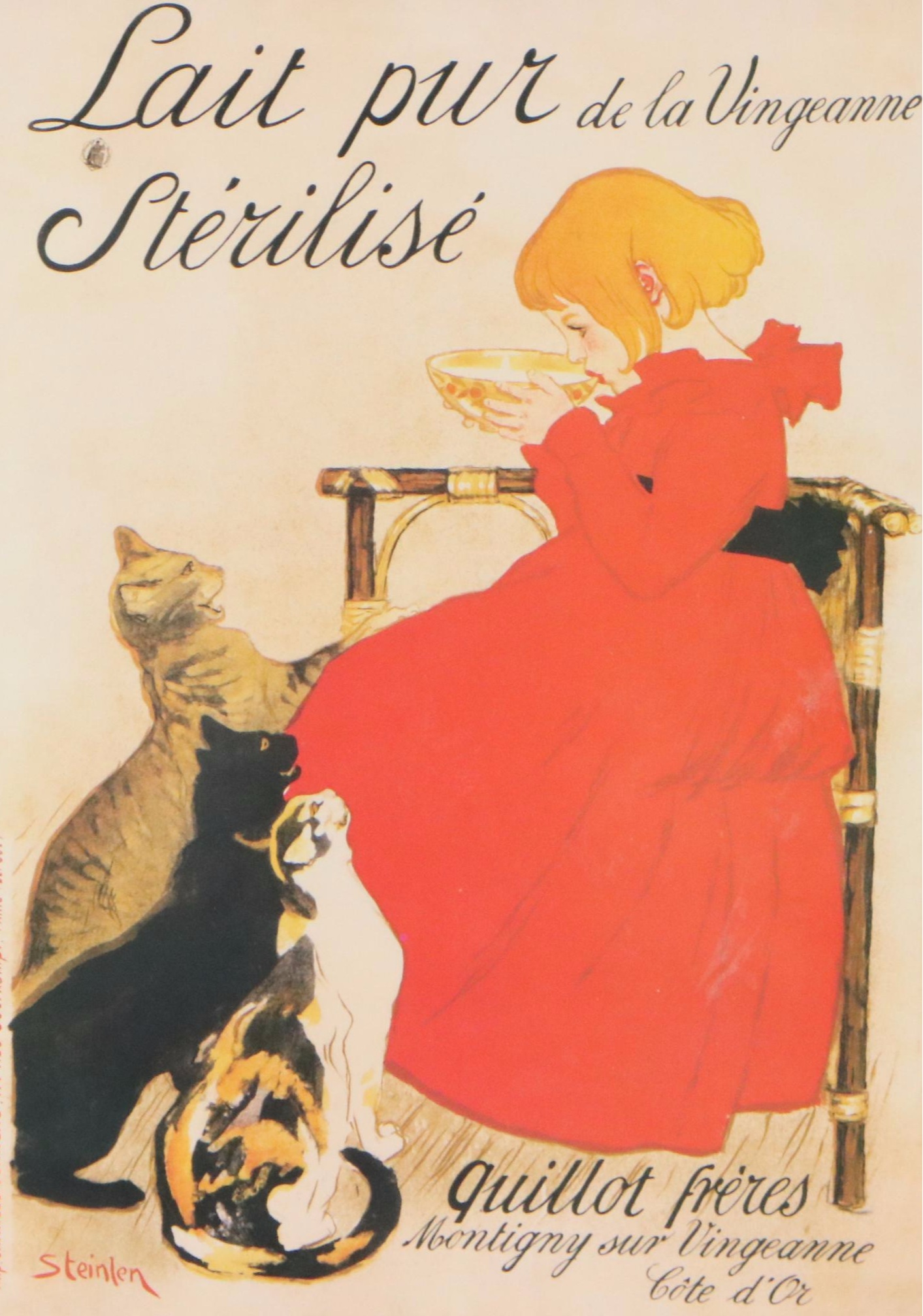 After Théophile Steinlen Offset Lithograph Vintage Ads, Mid to Late 20th Century