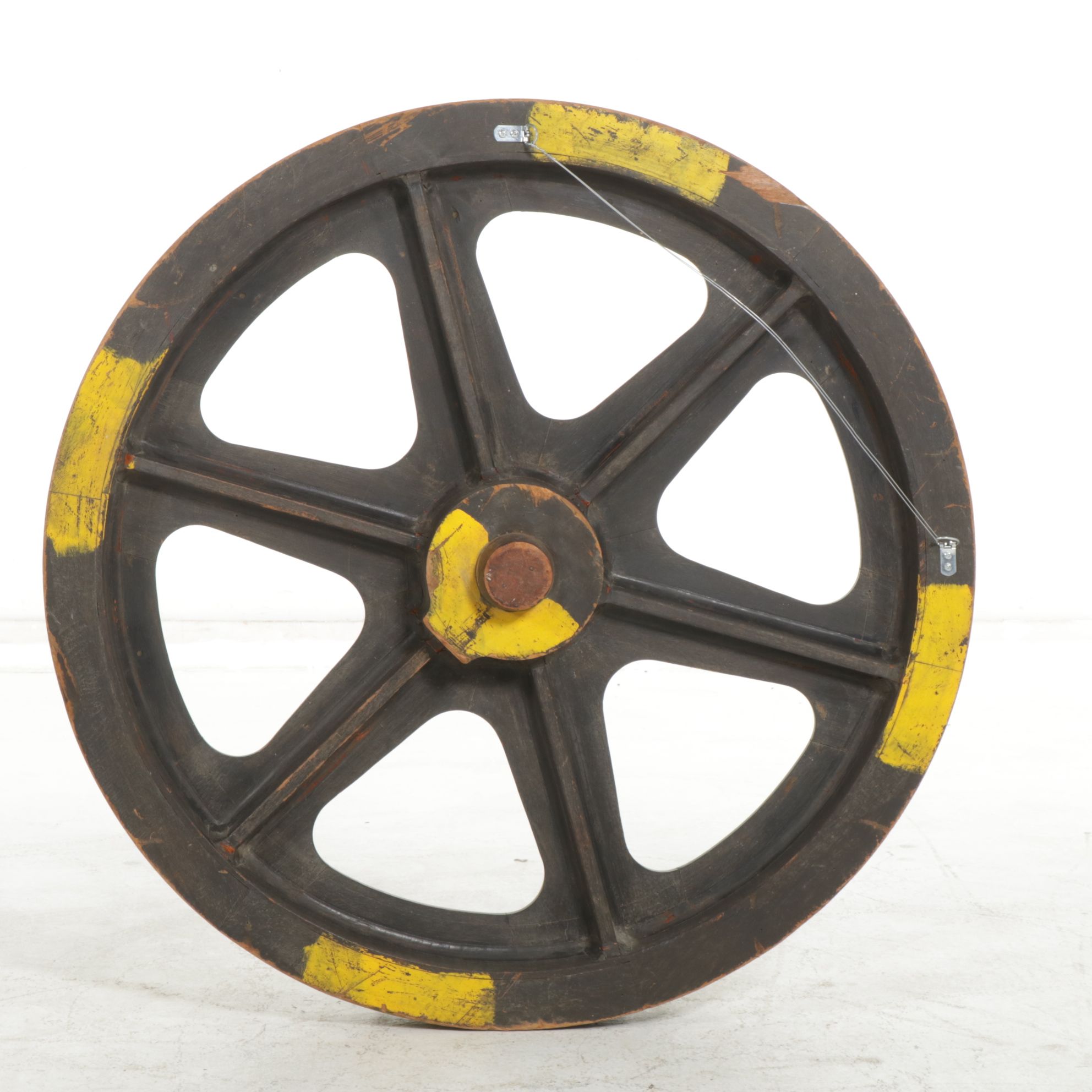 Wood Flywheel Casting Model Wall Decoration, Mid-20th Century