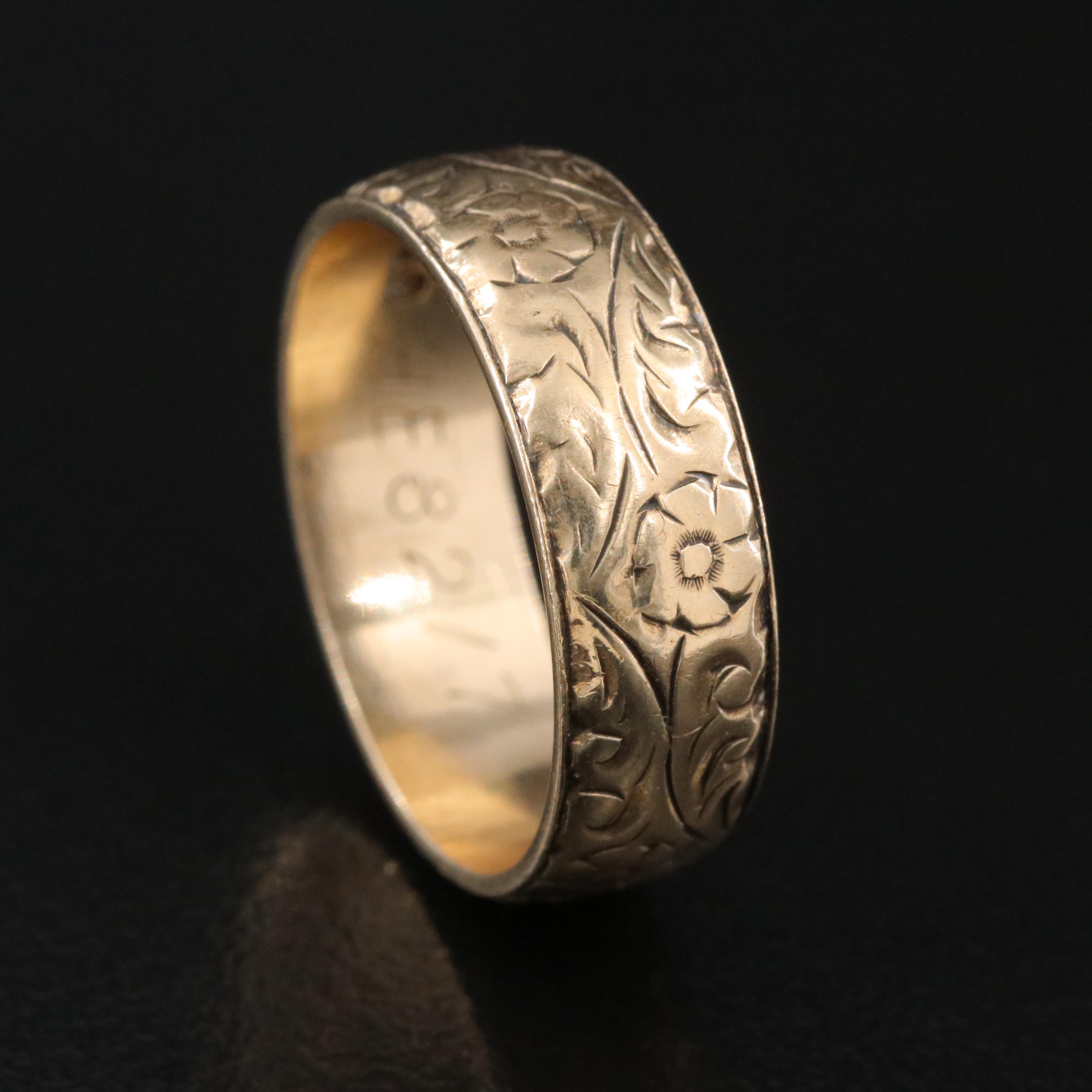 1940s 9K Floral Band