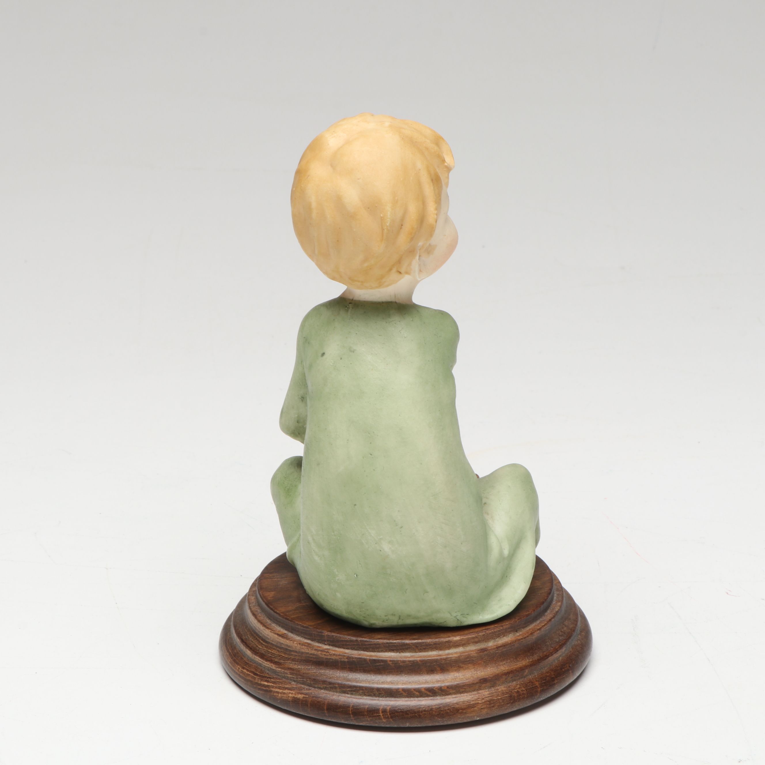 Lisi Martin Wood Girl in Chair with Italian Capodimonte Children