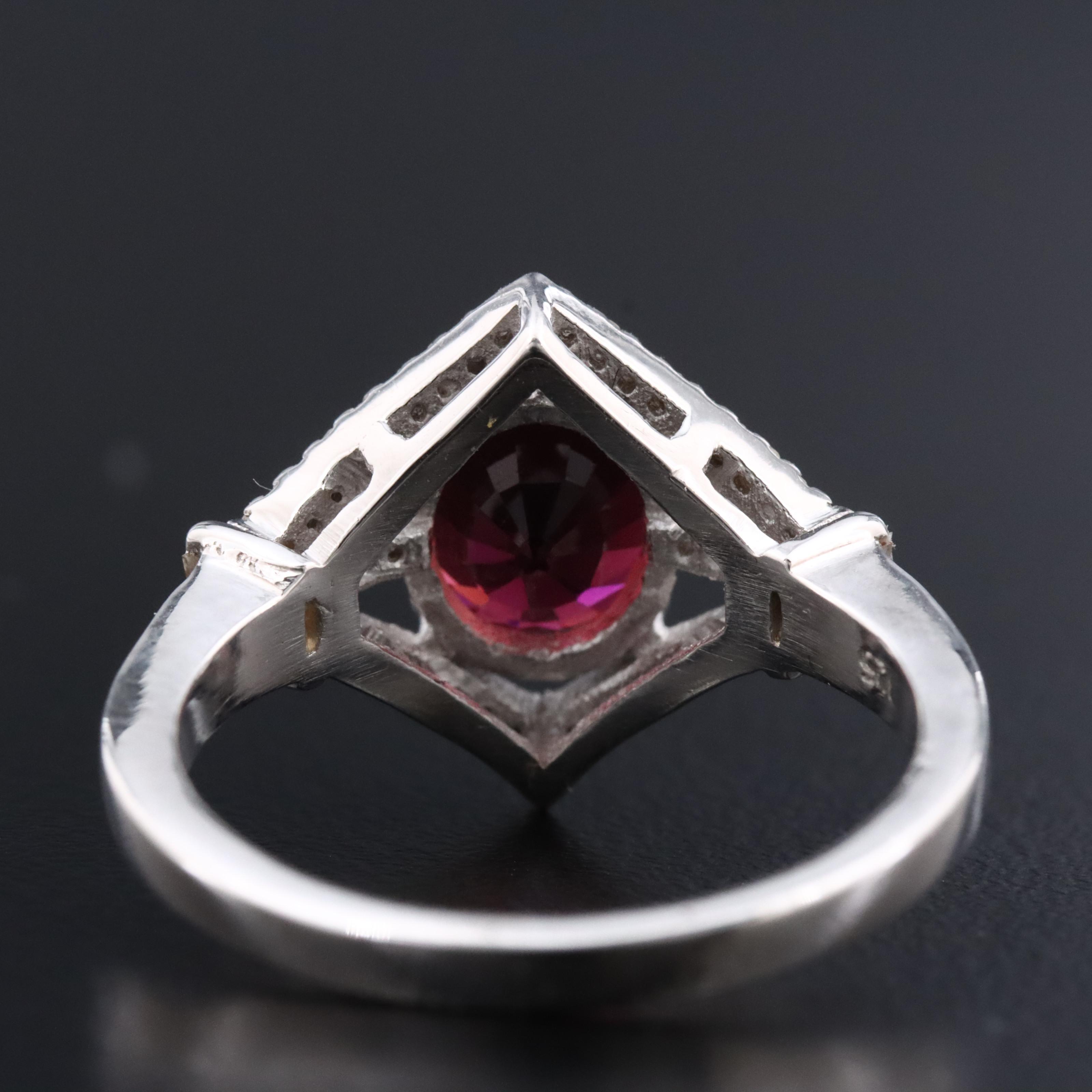 Sterling Tourmaline and Diamond Ring