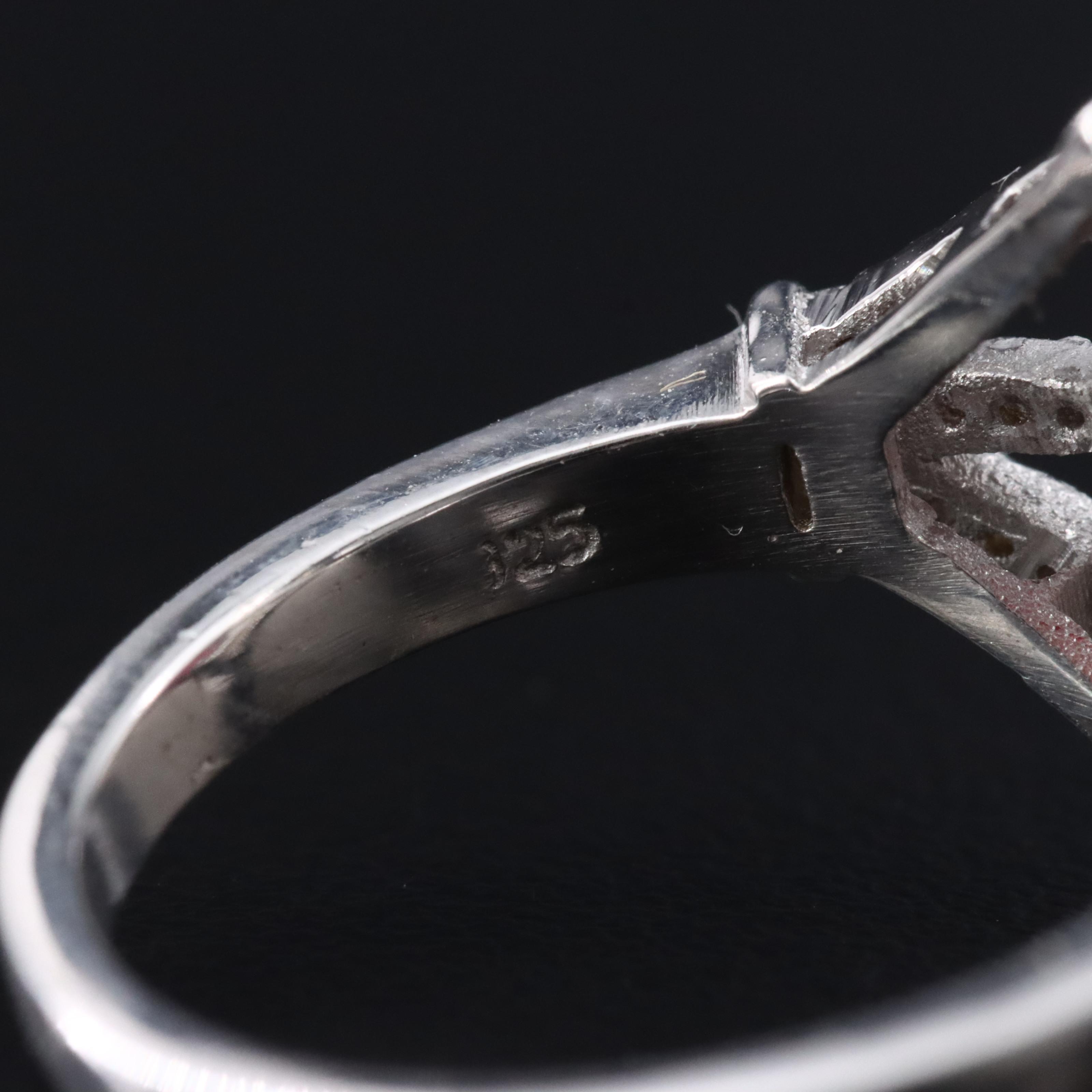 Sterling Tourmaline and Diamond Ring