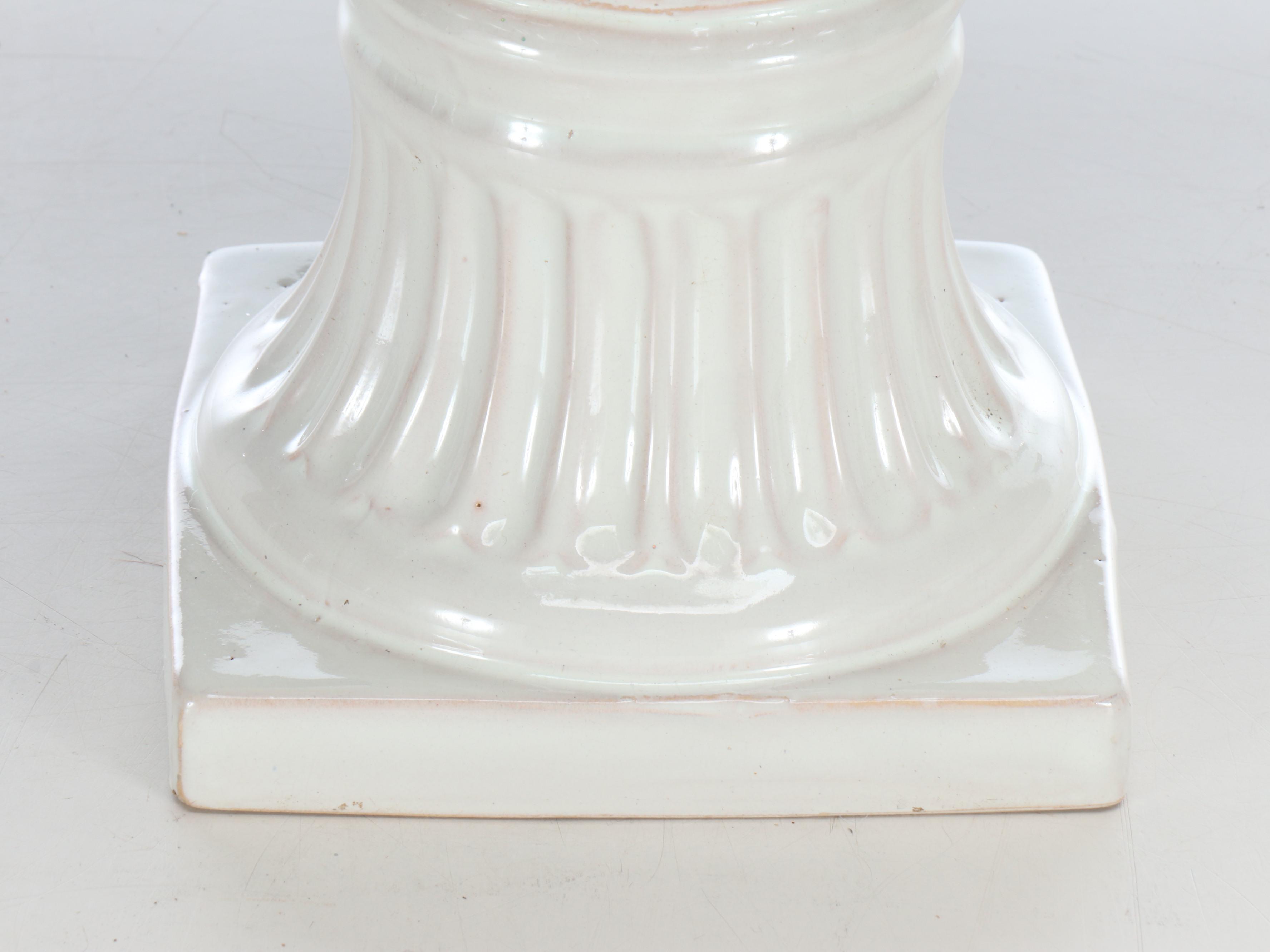 Artificial Greenery in Ceramic Urn with Outdoor Lights