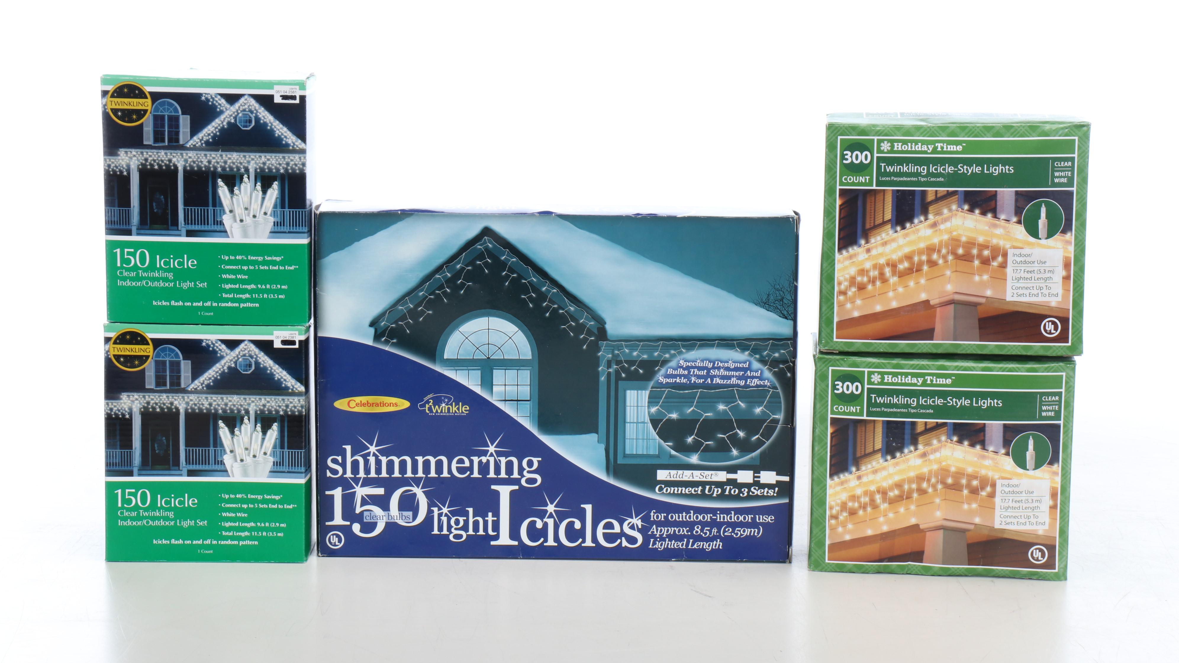 Artificial Greenery in Ceramic Urn with Outdoor Lights