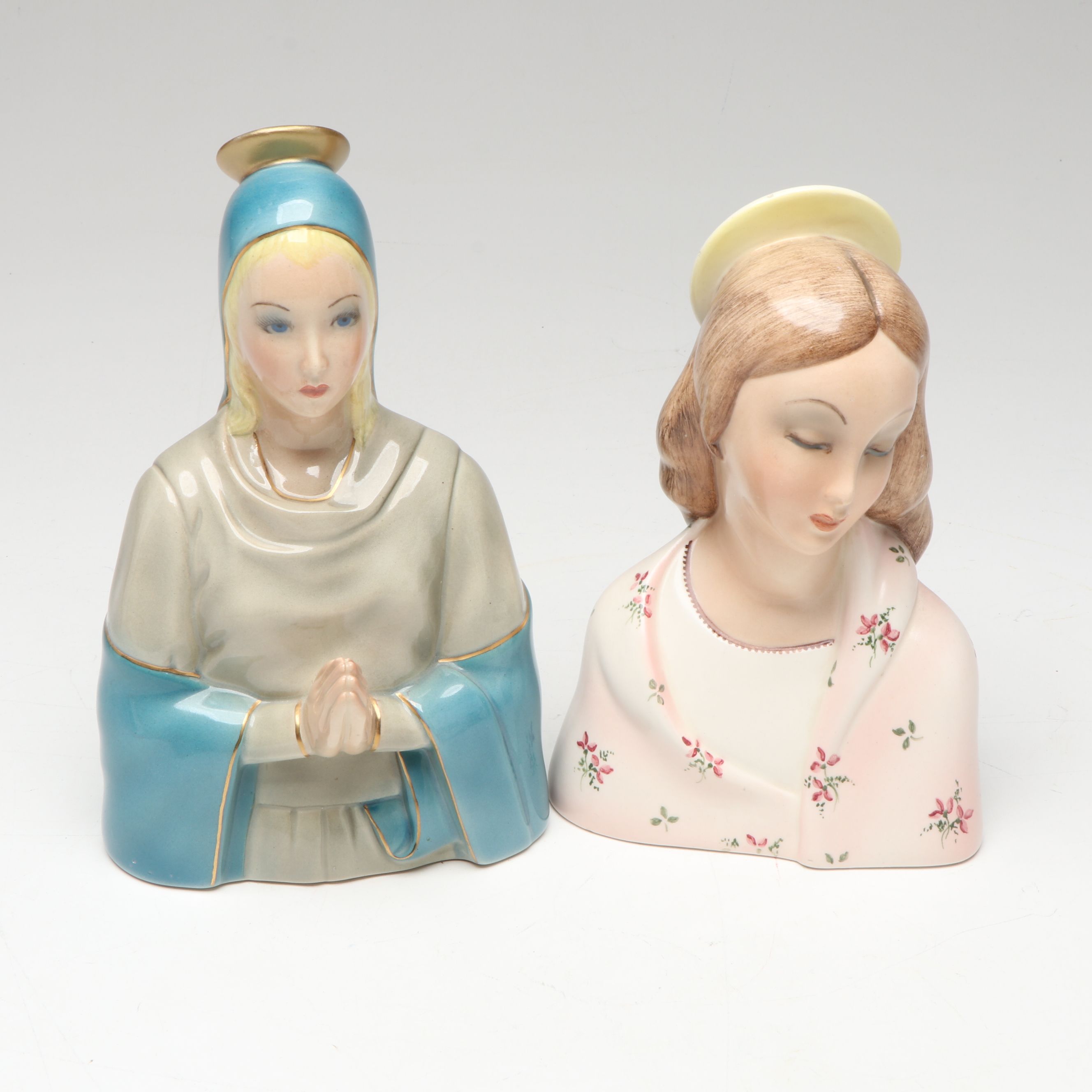 Italian Ceramic Praying Madonnas