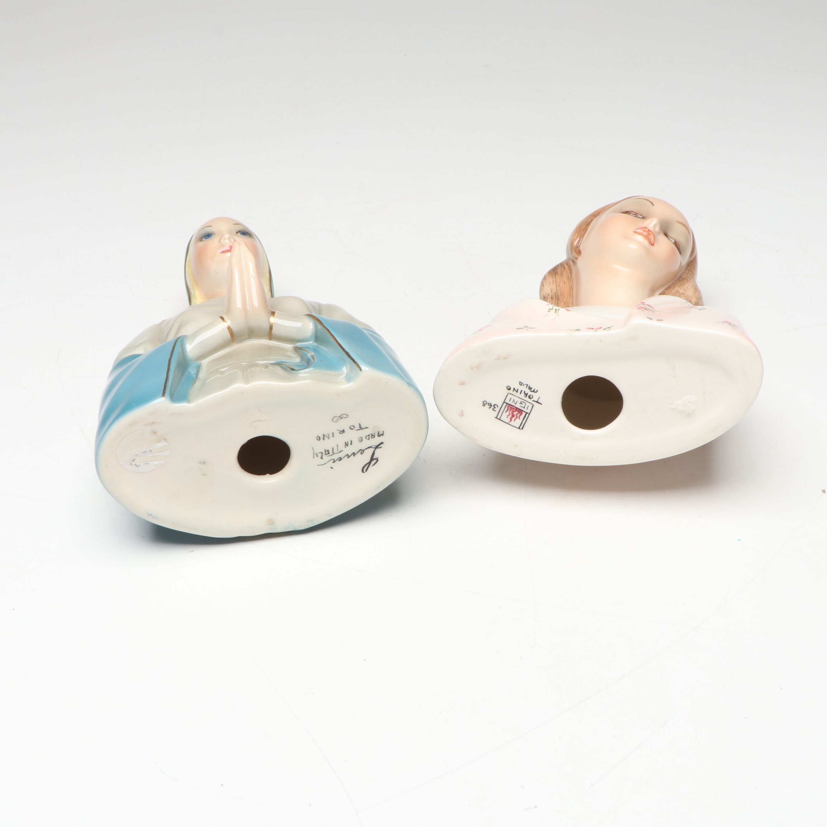 Italian Ceramic Praying Madonnas
