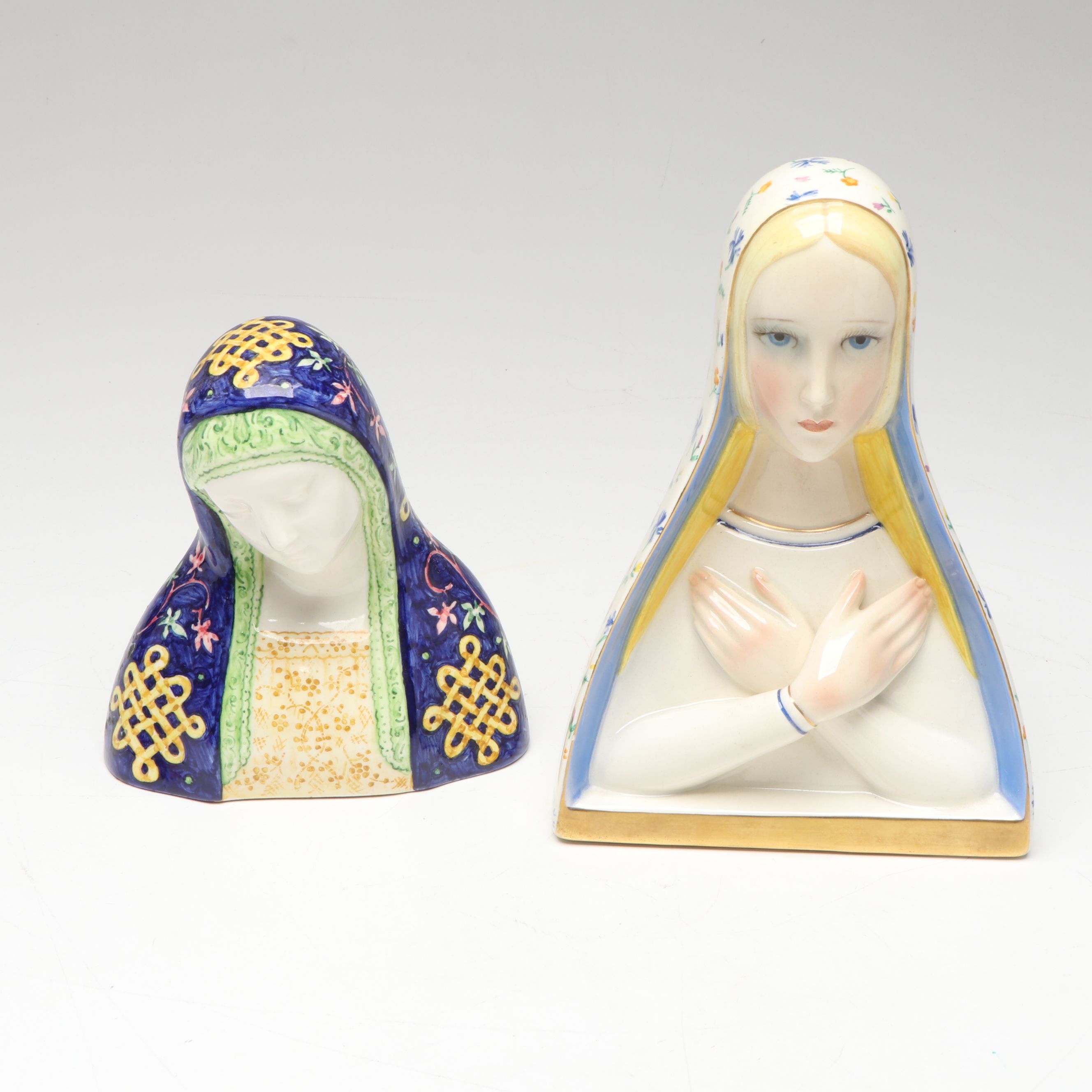 Italian Ceramic Praying Madonnas