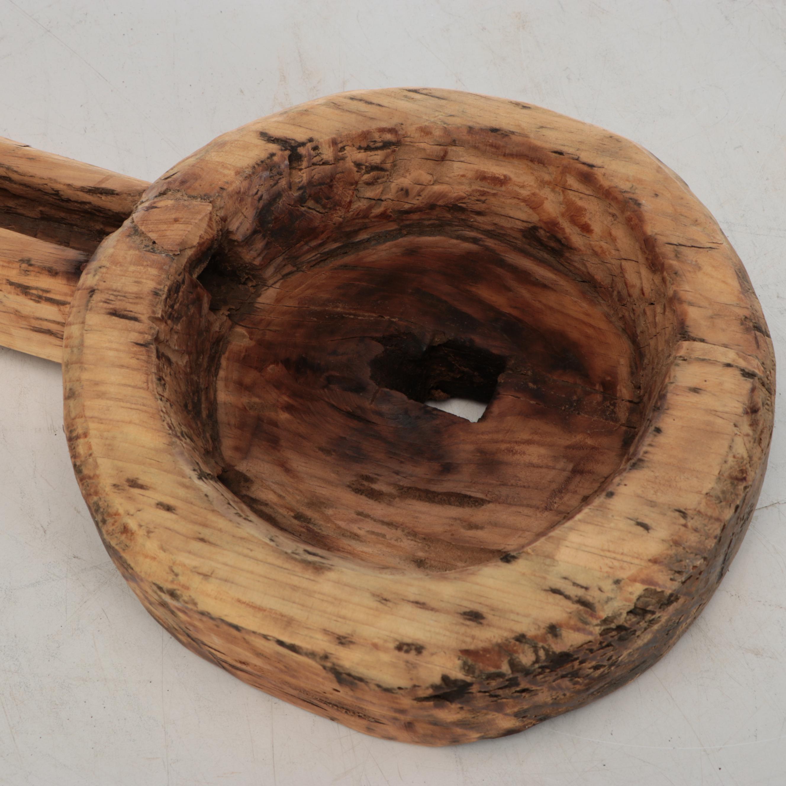 Indian Hand-Hewn Wooden Parat Bowls