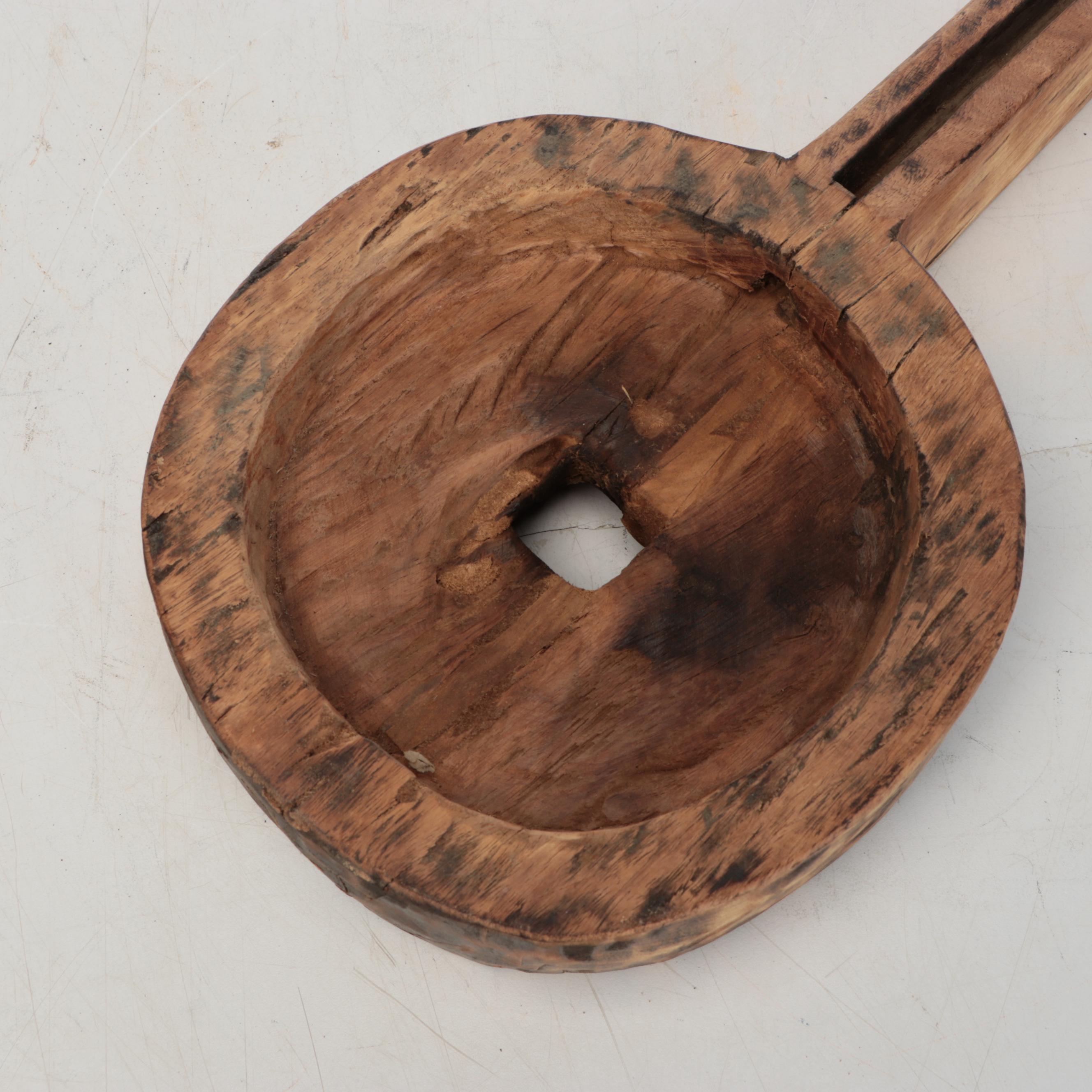 Indian Hand-Hewn Wooden Parat Bowls