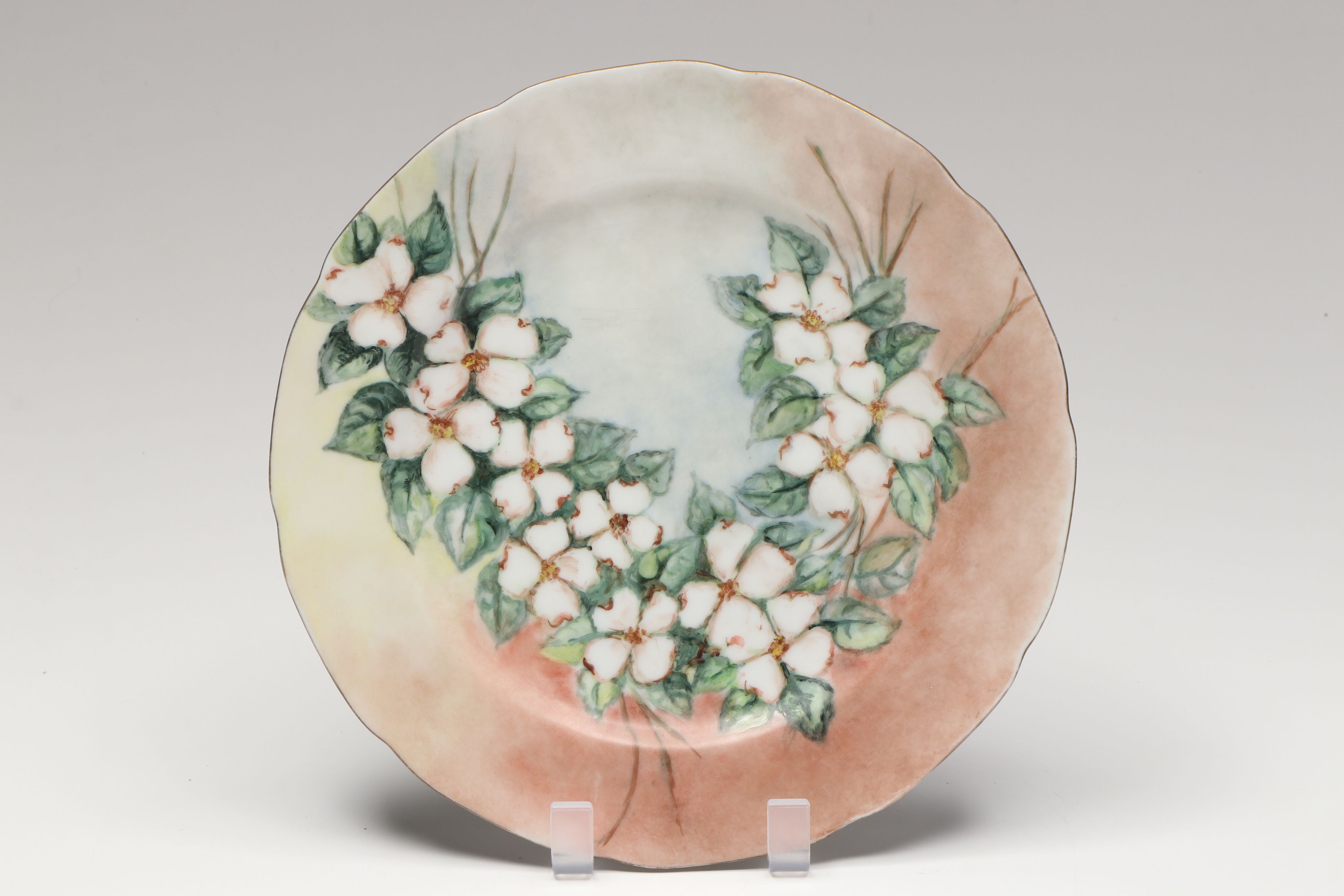 Breva Johnson Hand-Painted Porcelain Cups, Saucers, Shaker, and Plates