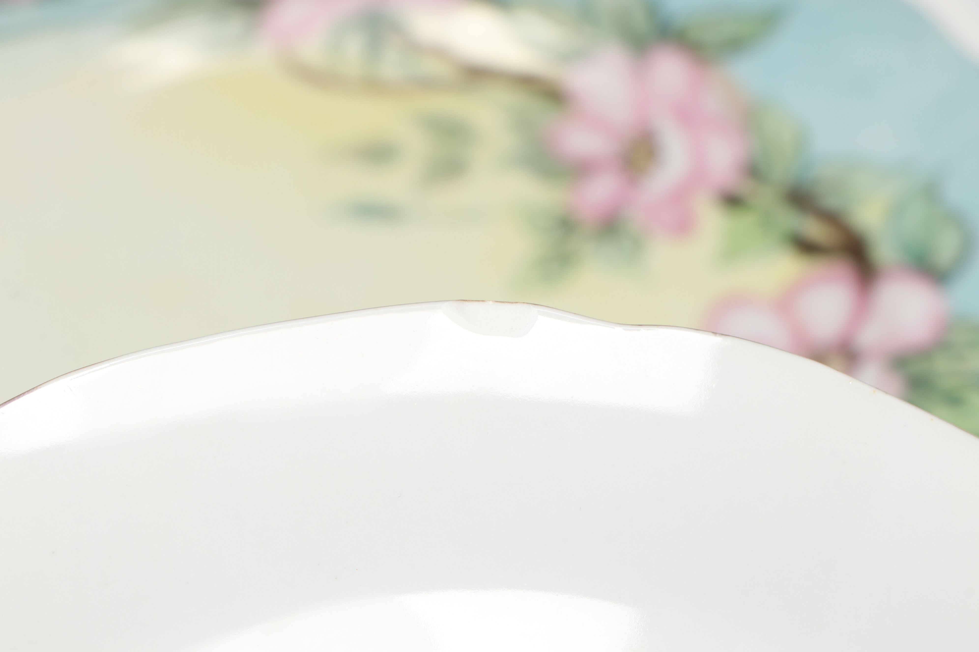 Breva Johnson Hand-Painted Porcelain Cups, Saucers, Shaker, and Plates