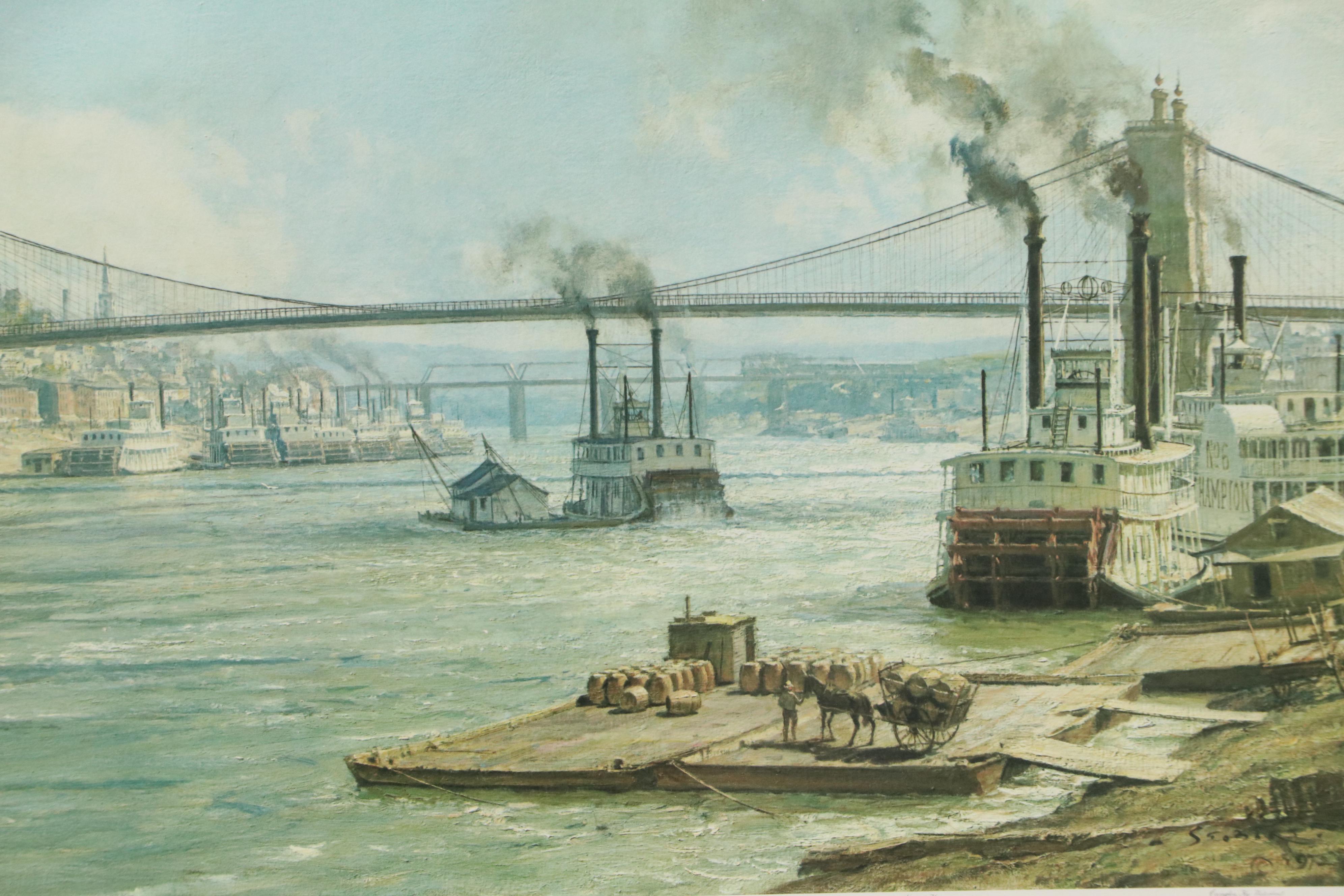 After John Stobart Offset Lithograph "The Queen City of the West in 1876"