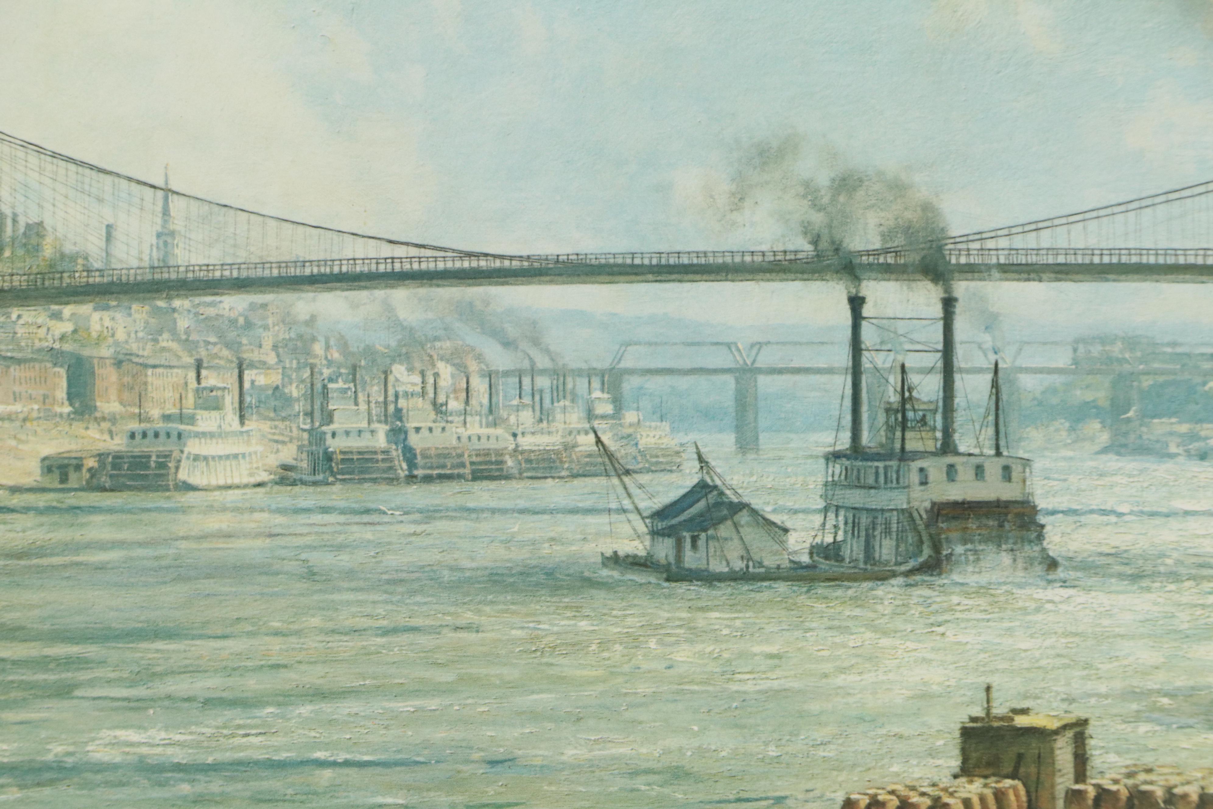 After John Stobart Offset Lithograph "The Queen City of the West in 1876"