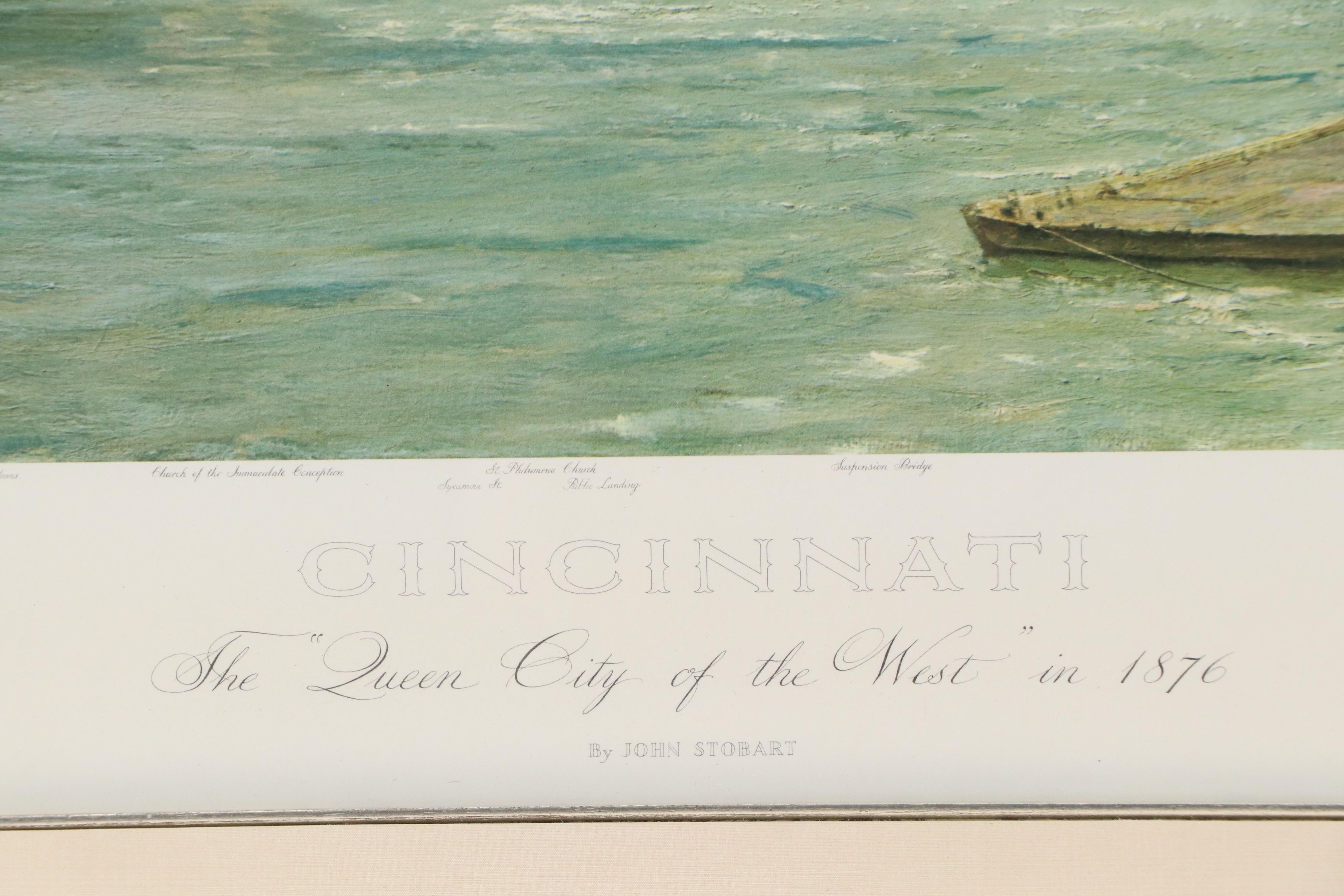 After John Stobart Offset Lithograph "The Queen City of the West in 1876"