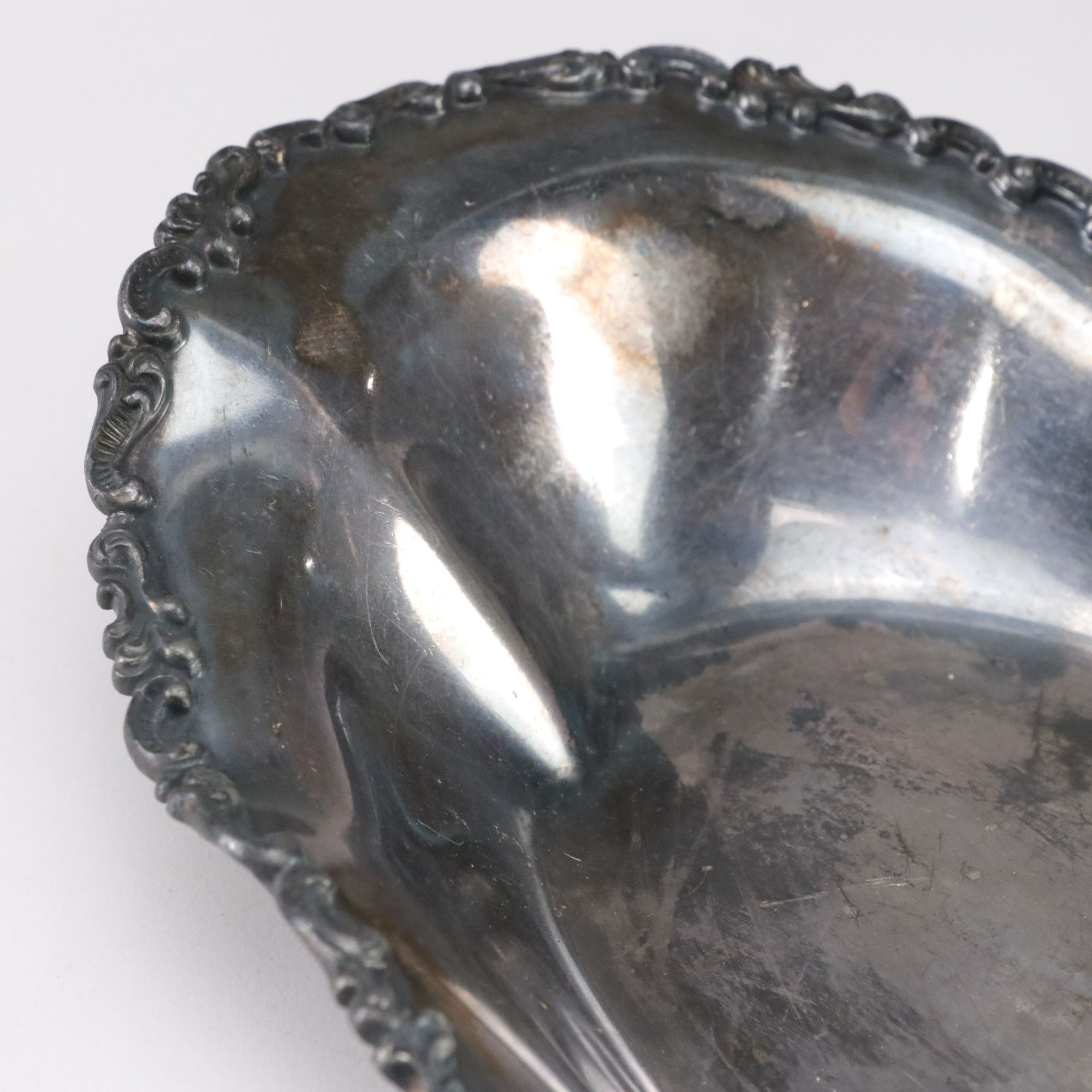 Sterling Silver Serving Spoon with Silver Plate and Glass Items