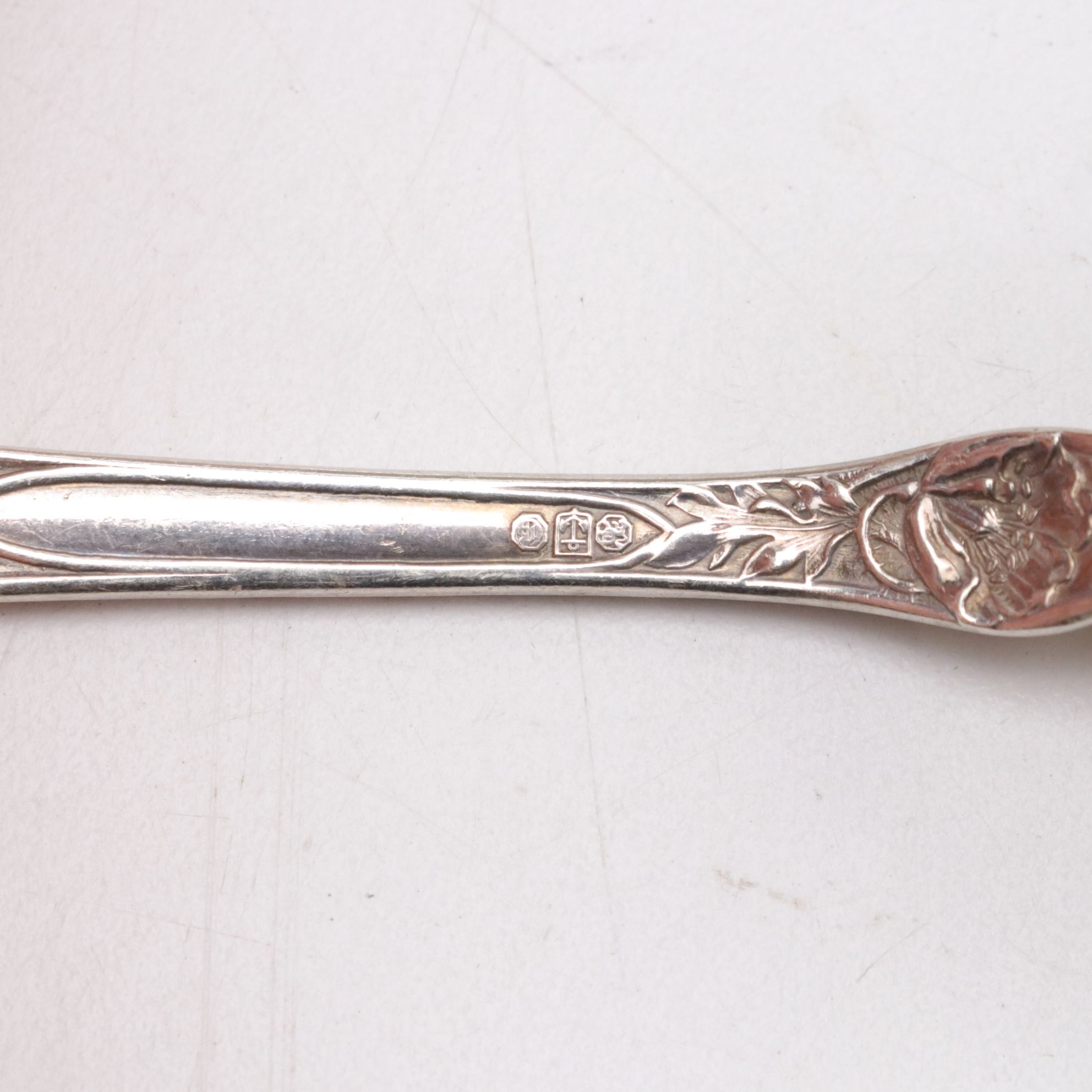 Sterling Silver Serving Spoon with Silver Plate and Glass Items
