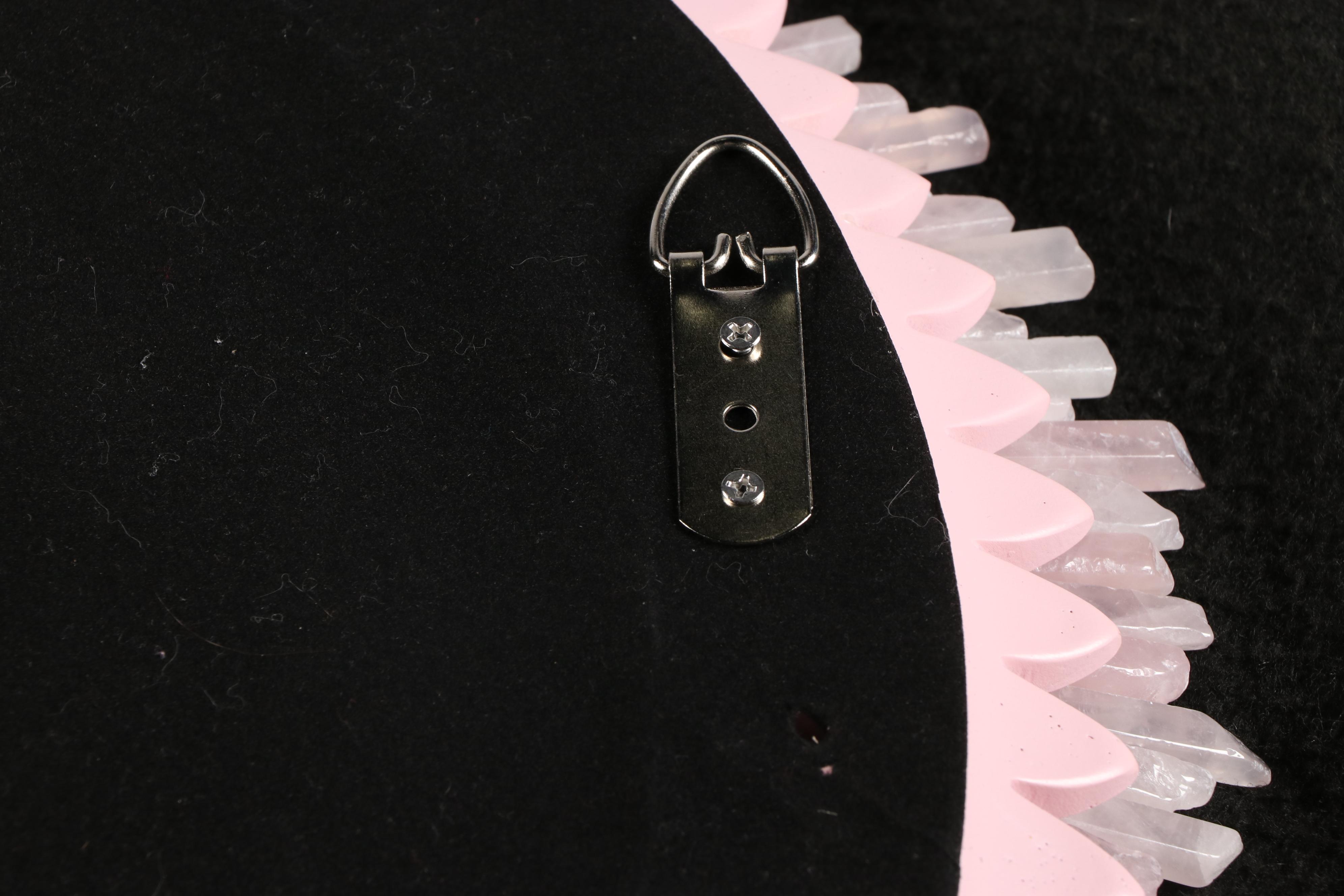 Pink Rock Crystal Sunburst Wall Mirror