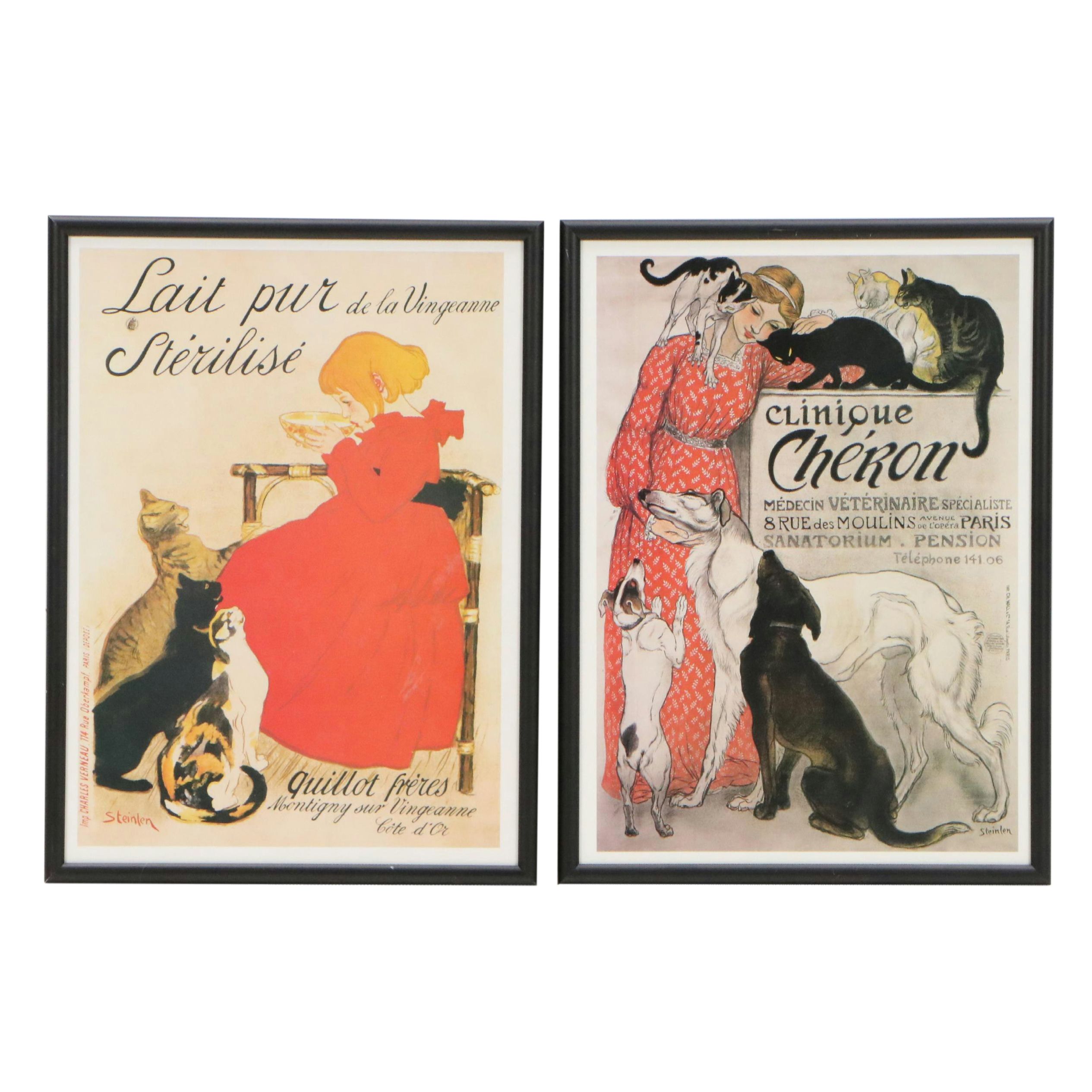 After Théophile Steinlen Offset Lithograph Vintage Ads, Mid to Late 20th Century