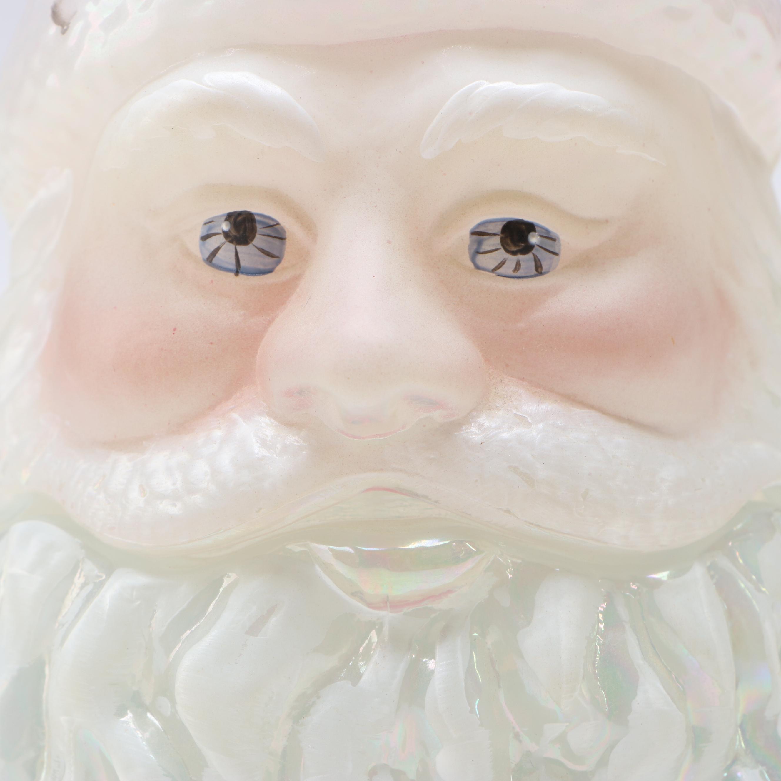 J. Riddle for Fenton Opalescent Glass Santa Claus Fairy Lamp