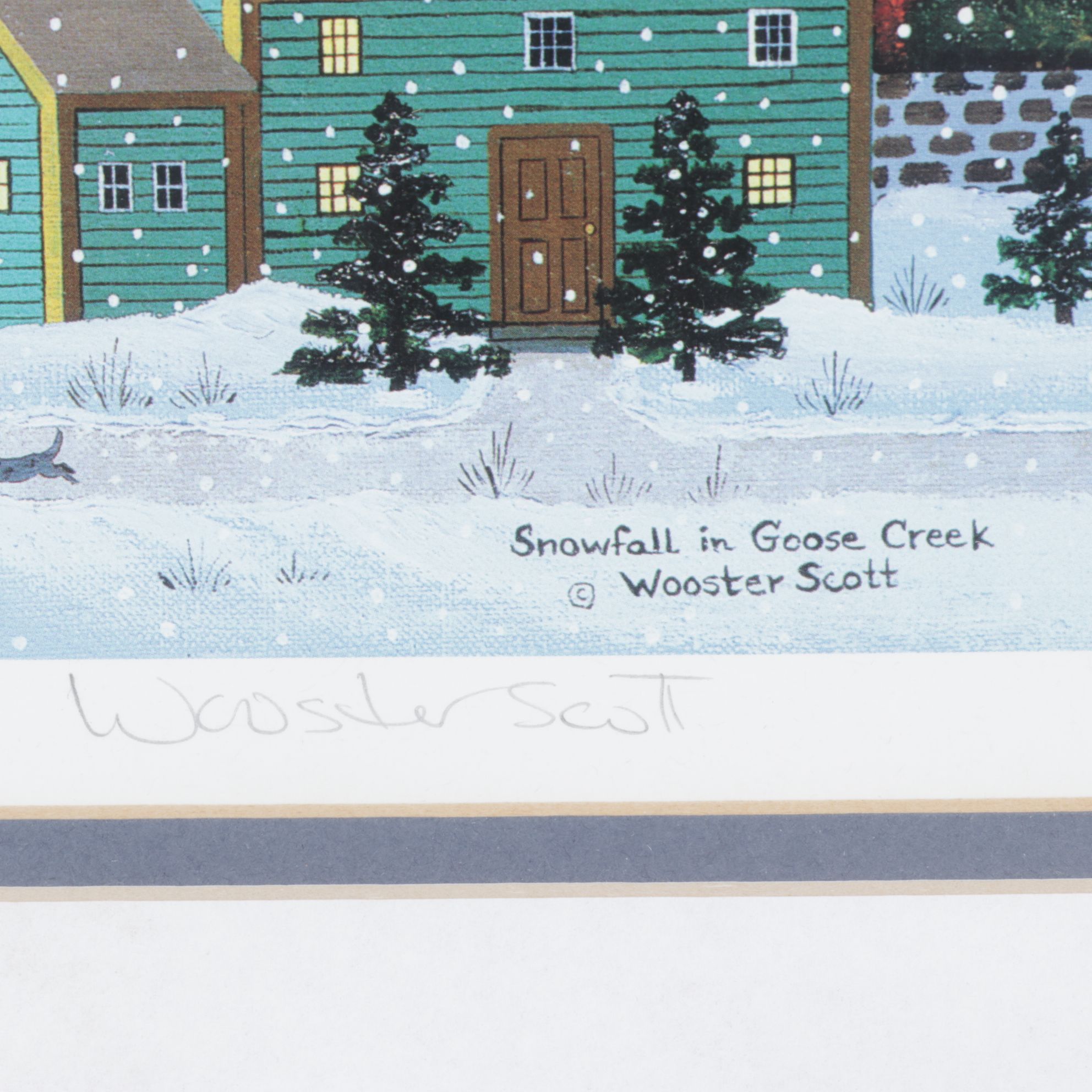 Wooster Scott Offset Lithograph "Snowfall in Goose Creek", 1995