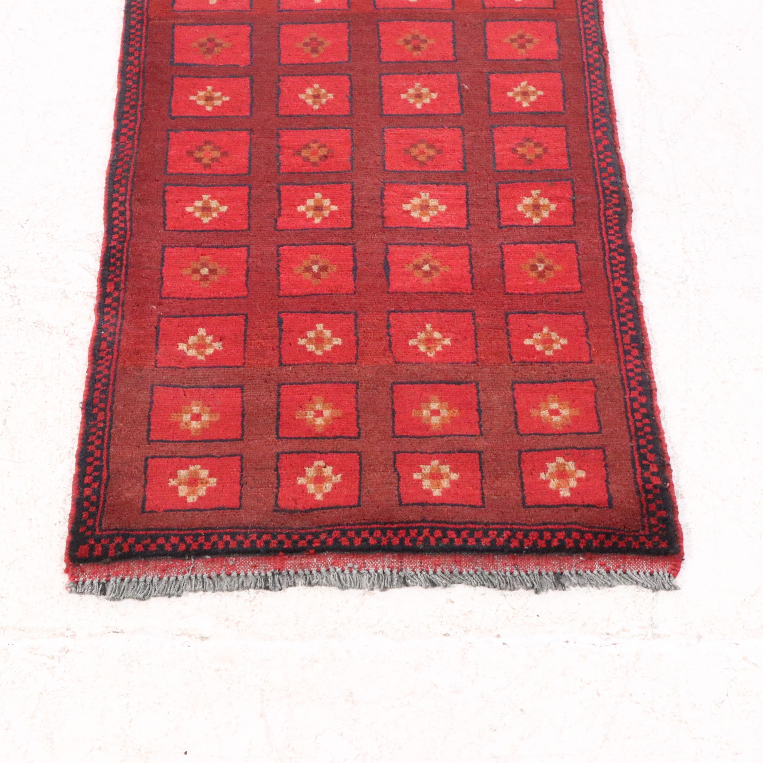 1'10 x 3'7 Hand-Knotted Afghan Baluch Accent Rug