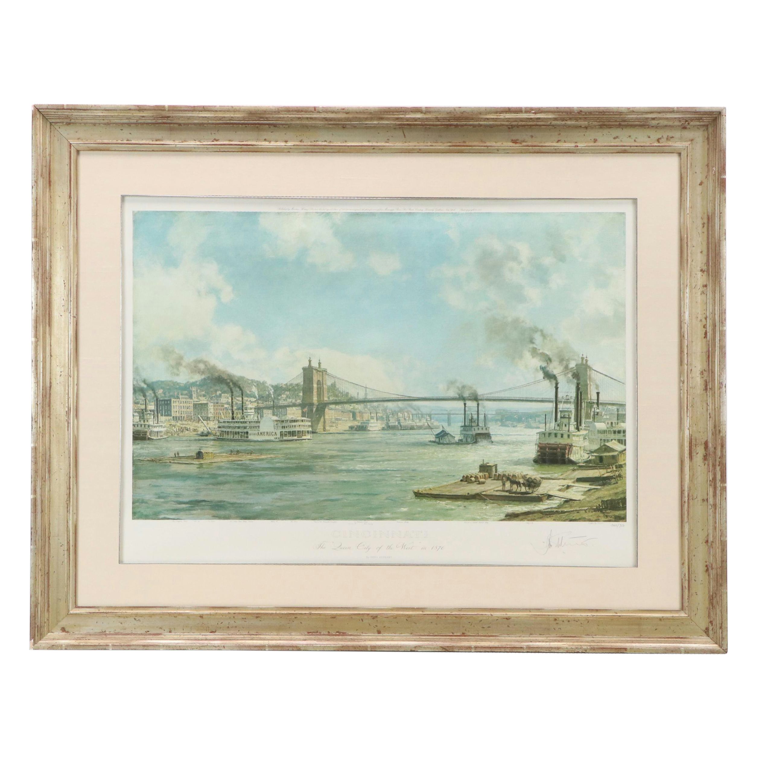 After John Stobart Offset Lithograph "The Queen City of the West in 1876"