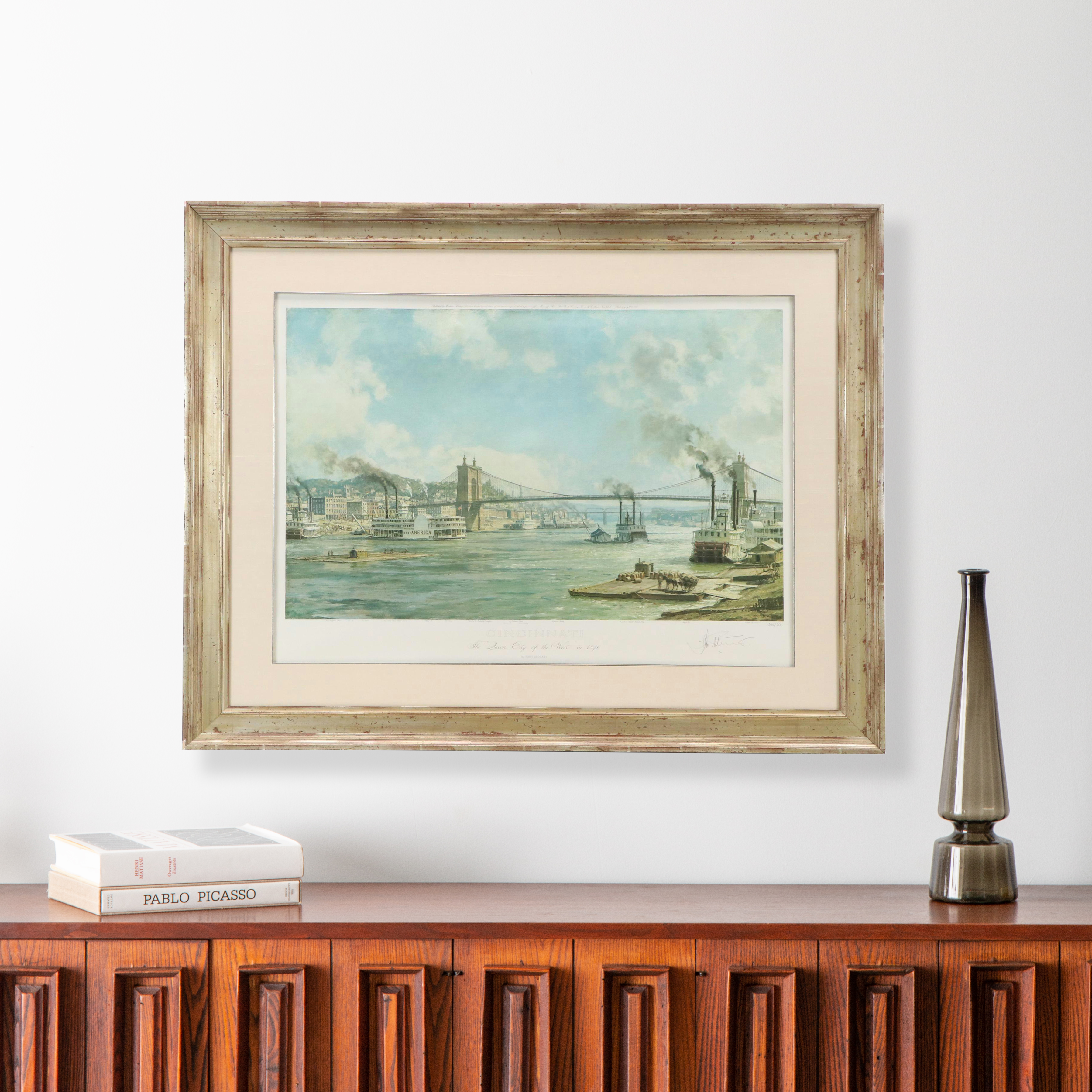 After John Stobart Offset Lithograph "The Queen City of the West in 1876"