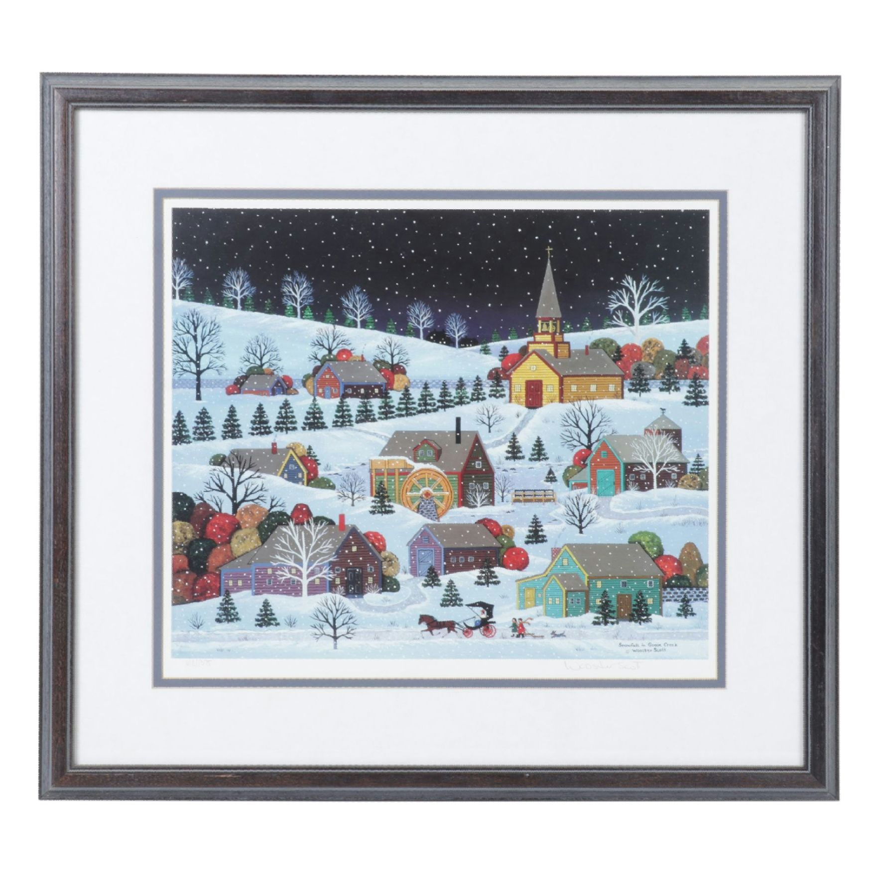 Wooster Scott Offset Lithograph "Snowfall in Goose Creek", 1995