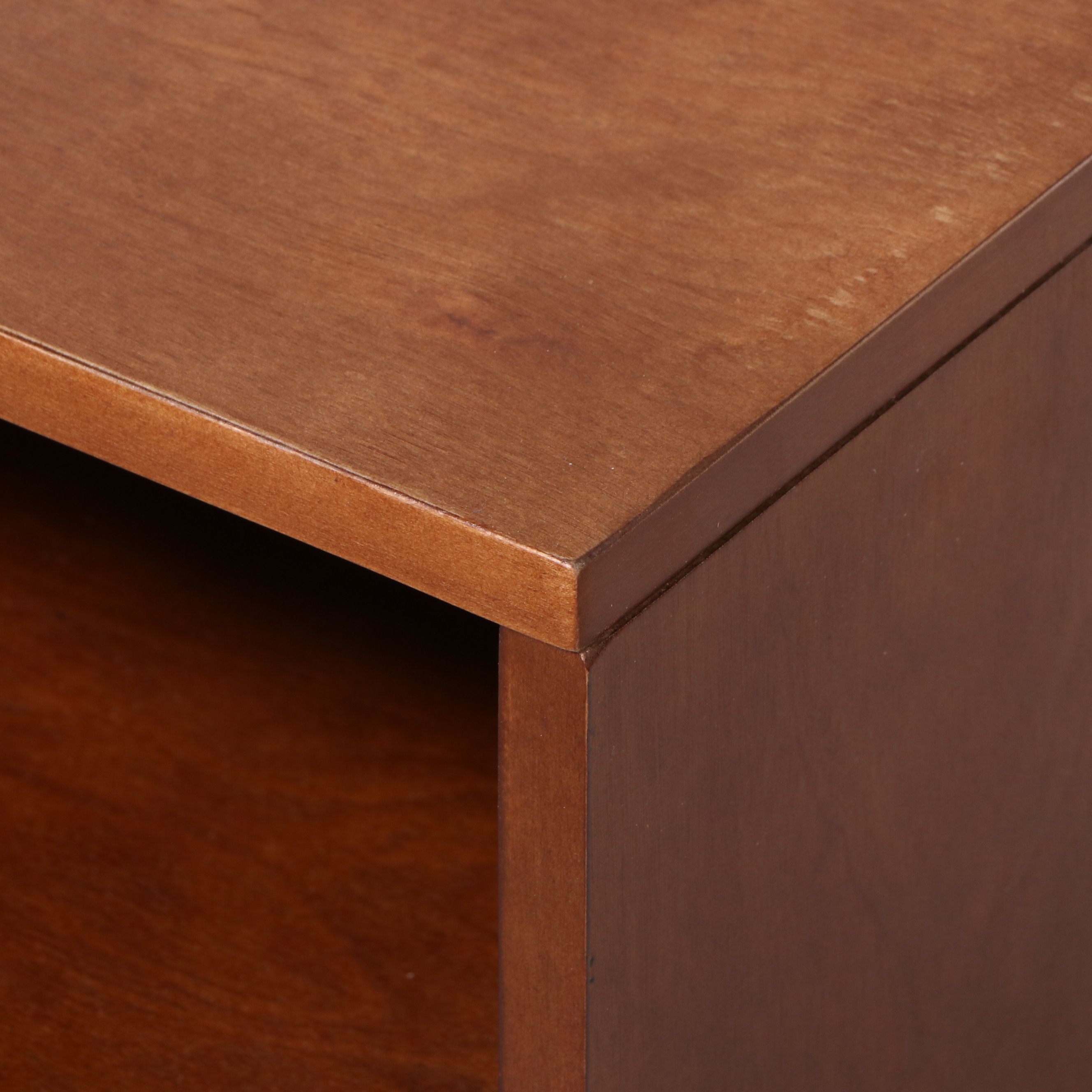 Mid Century Modern Style Walnut Finish Cane Front Entertainment Console