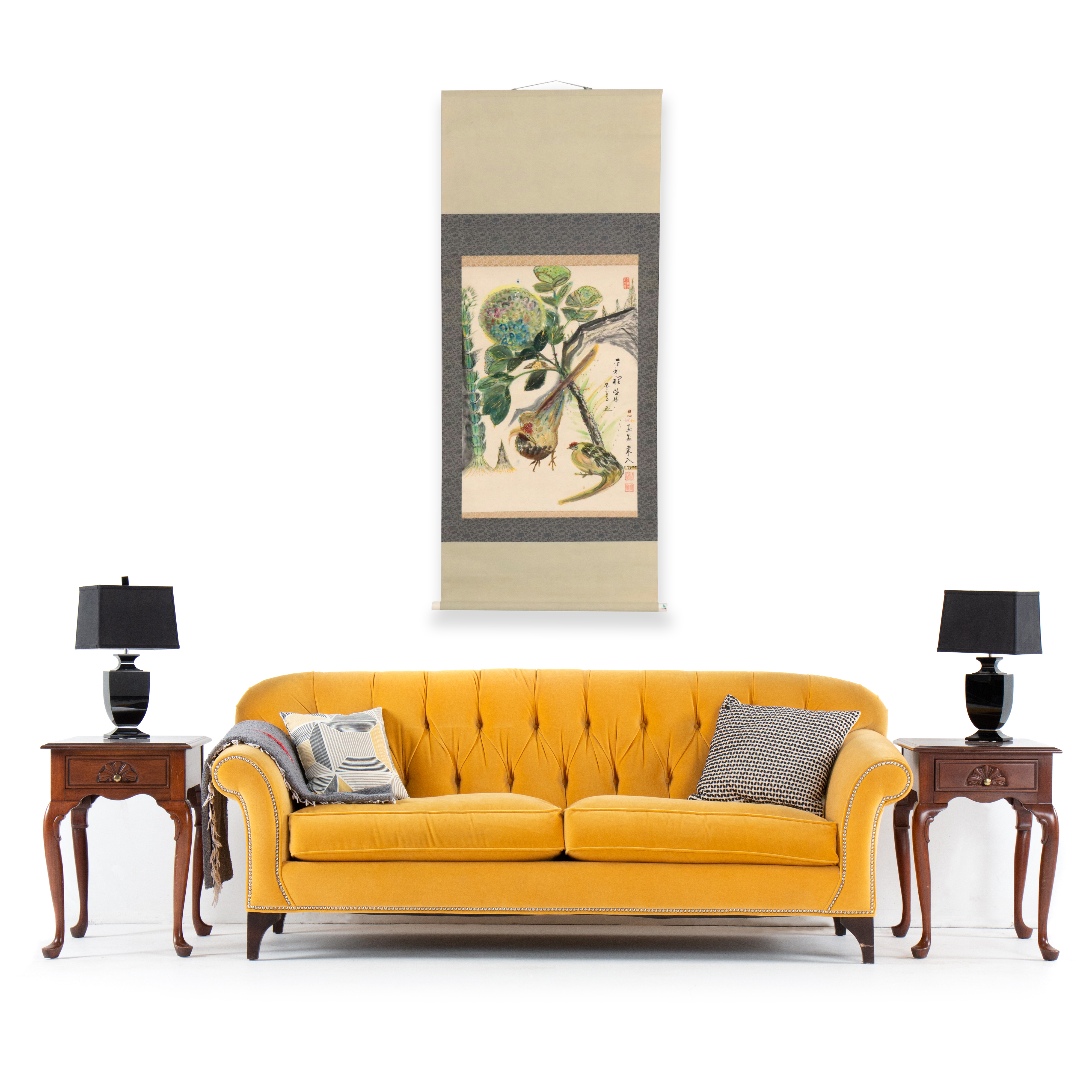 Chinese School Gouache Painting on Scroll of Pheasants, 20th Century