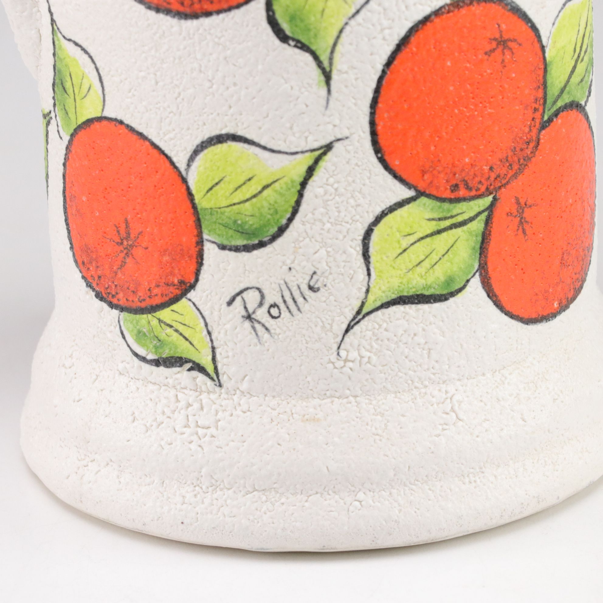 Hand-Crafted Rolland Karshner Pitcher with Orange Motif, 1978