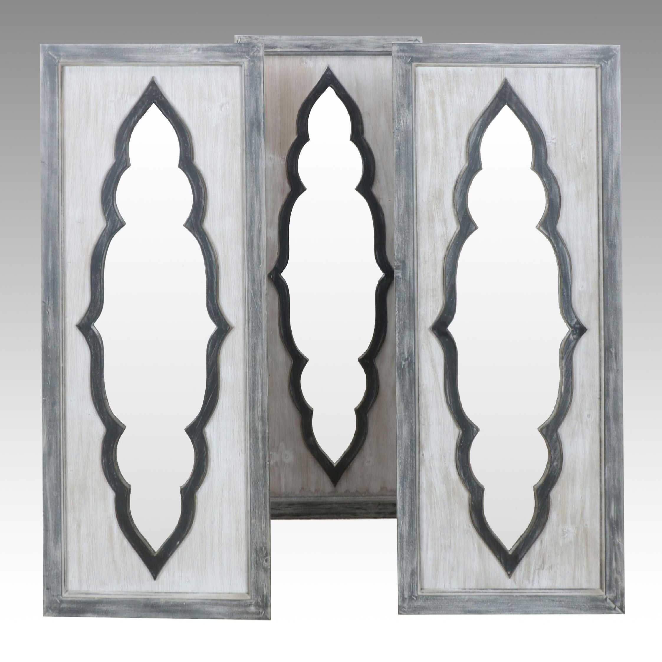Middle Eastern Style Architectural Wooden Framed Wall Mirrors