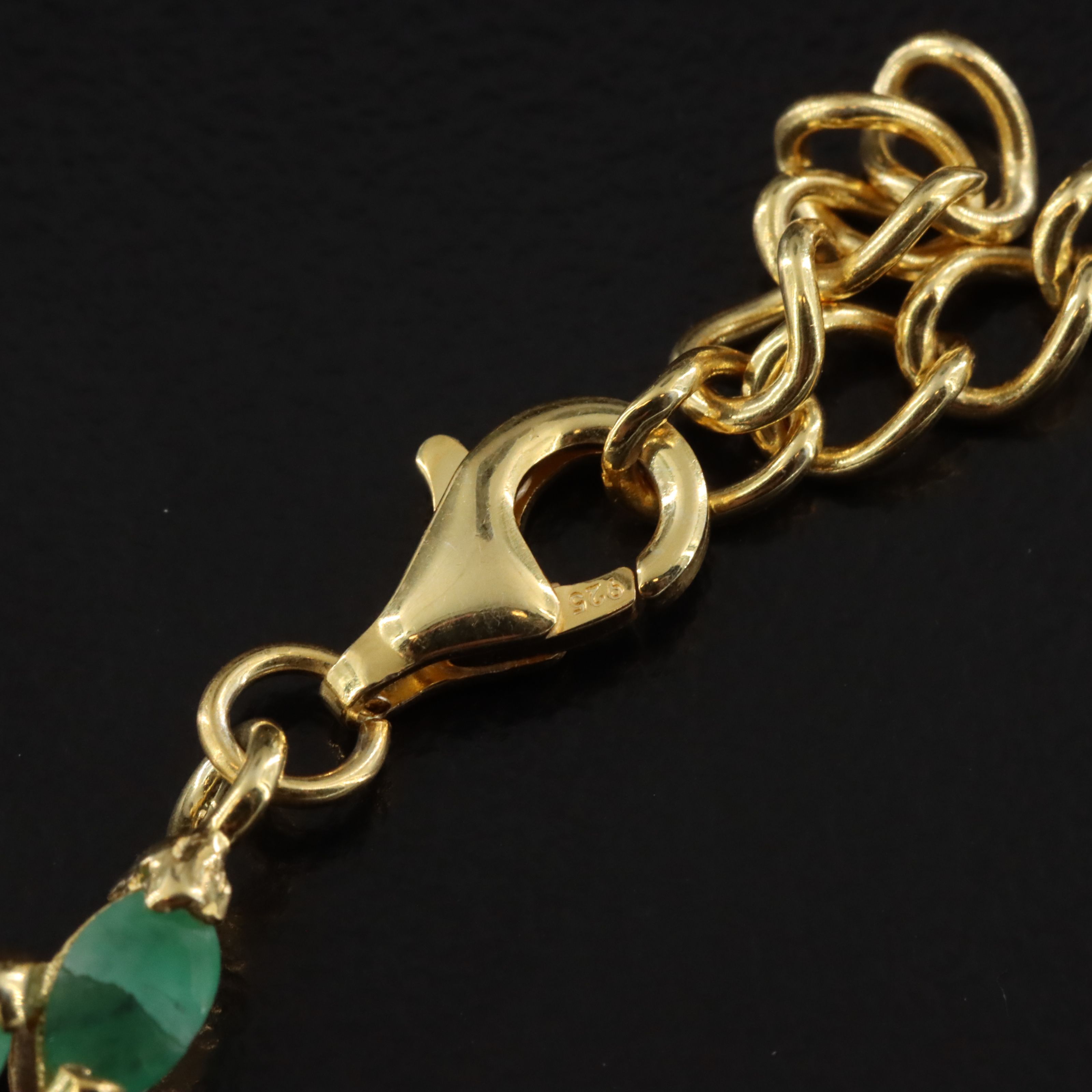 Sterling Emerald Vine Necklace