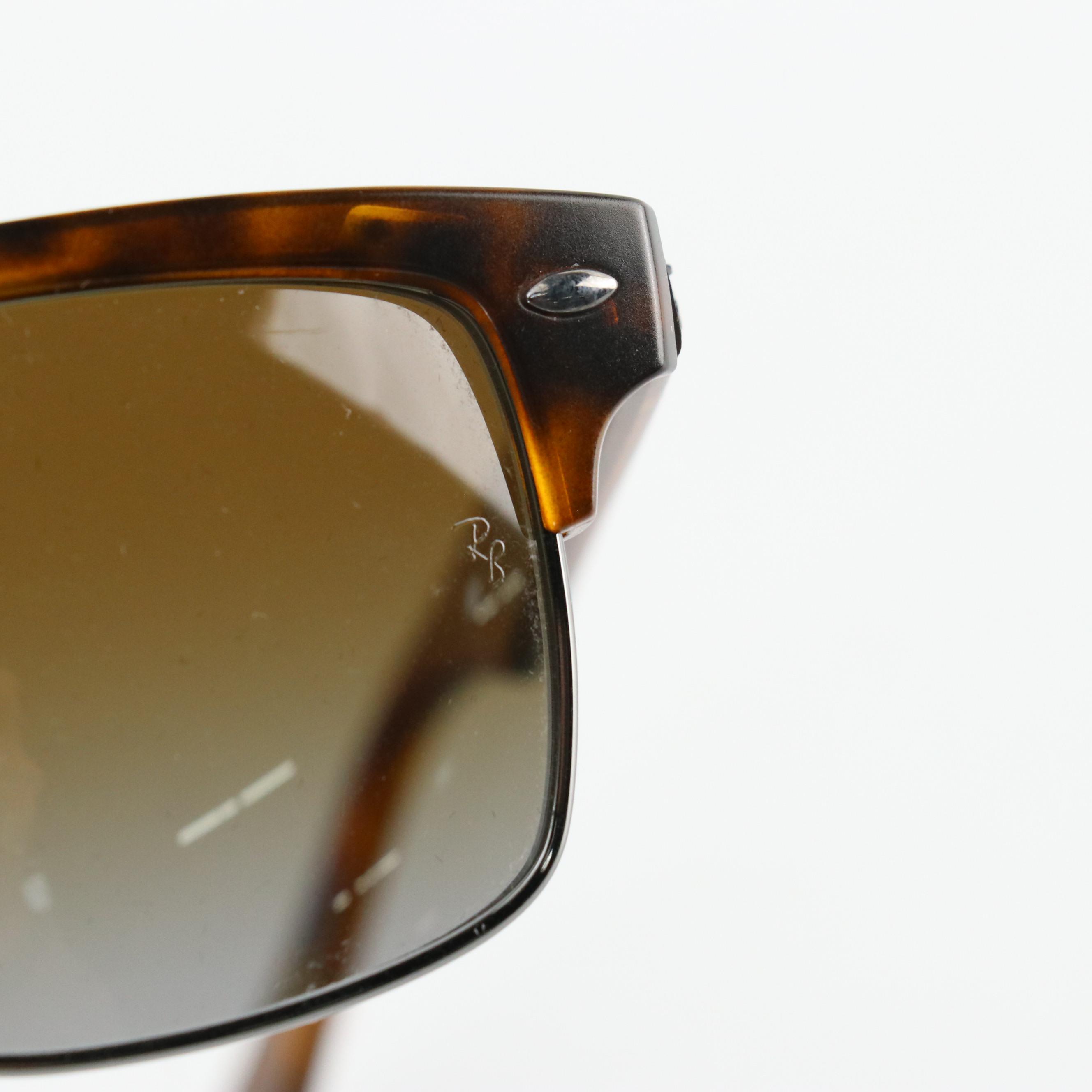 Ray-Ban RB4190 878/M2 Polarized Square Havana Sunglasses in Case