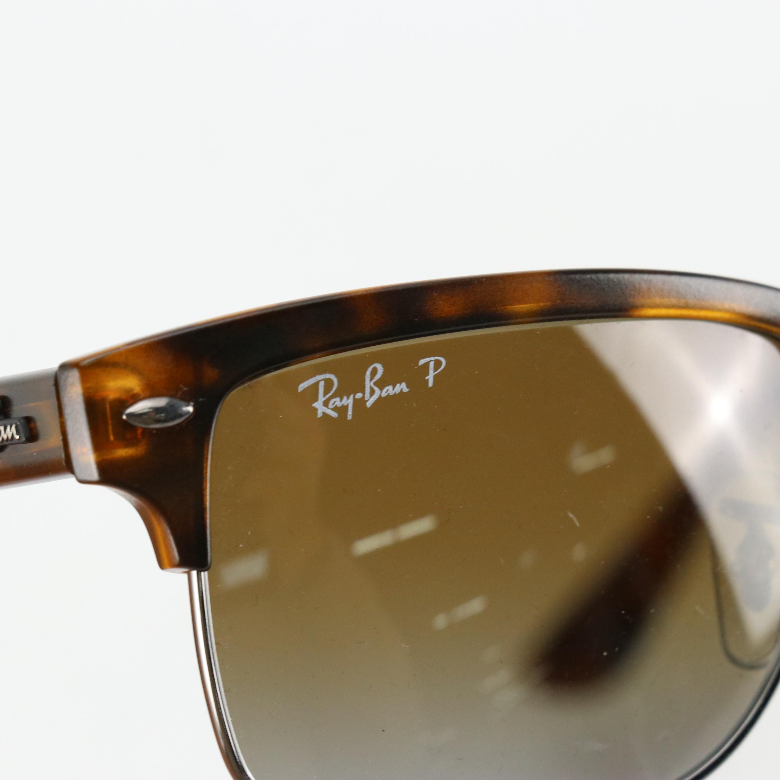 Ray-Ban RB4190 878/M2 Polarized Square Havana Sunglasses in Case