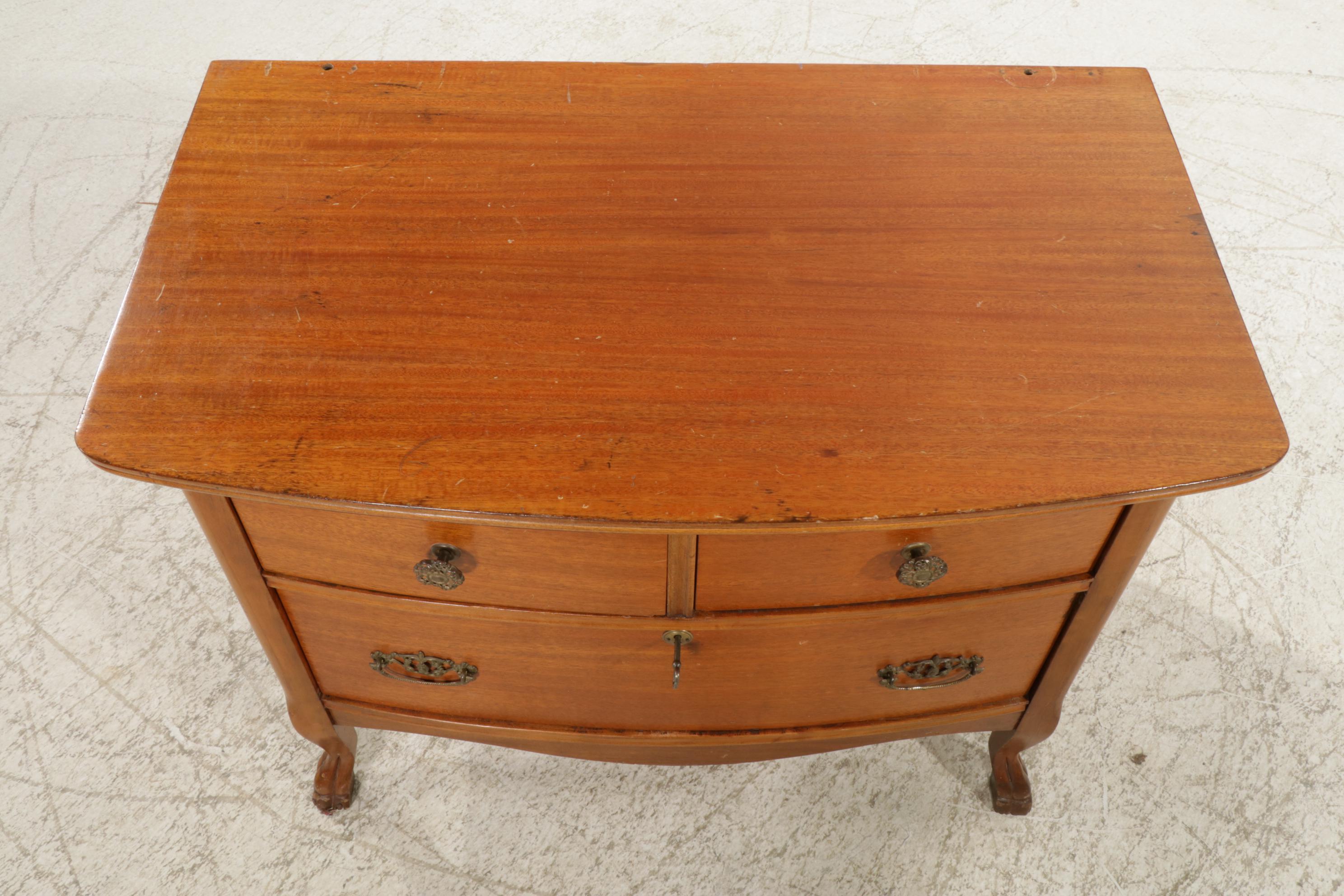 Mahogany Claw Foot Commode, Early 20th Century